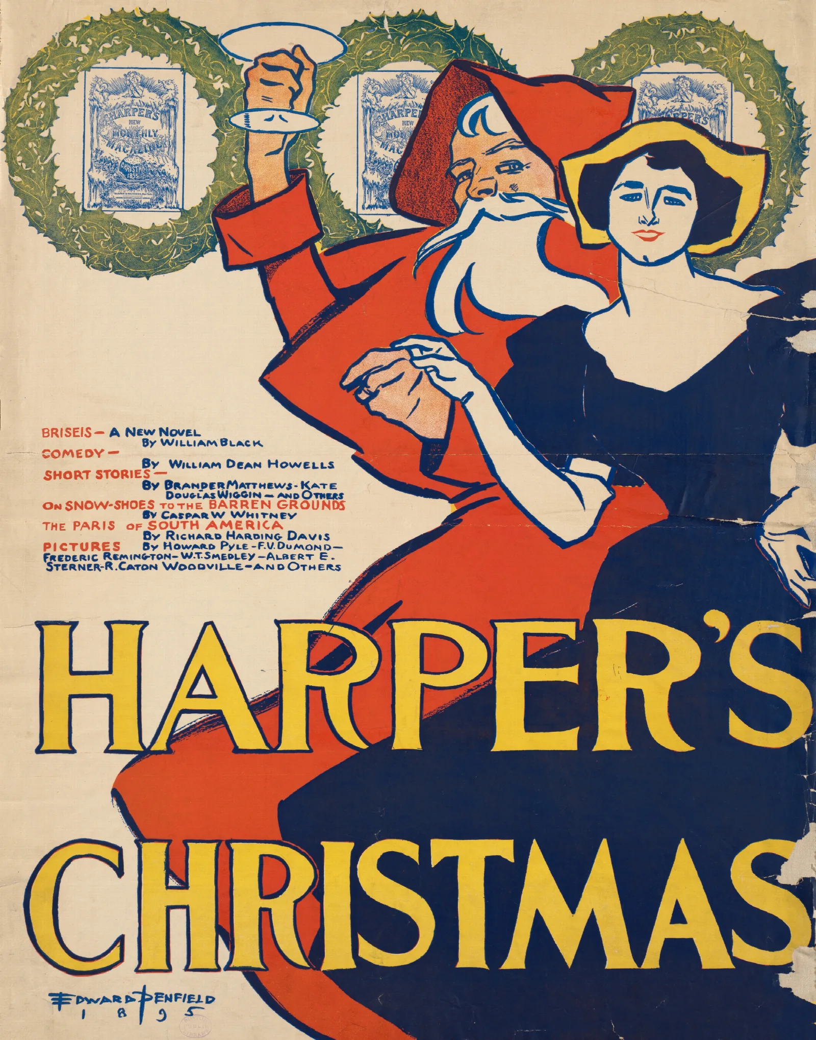 Harpers Christmas 3 Wall Art by Edward Penfield - Canvas Print
