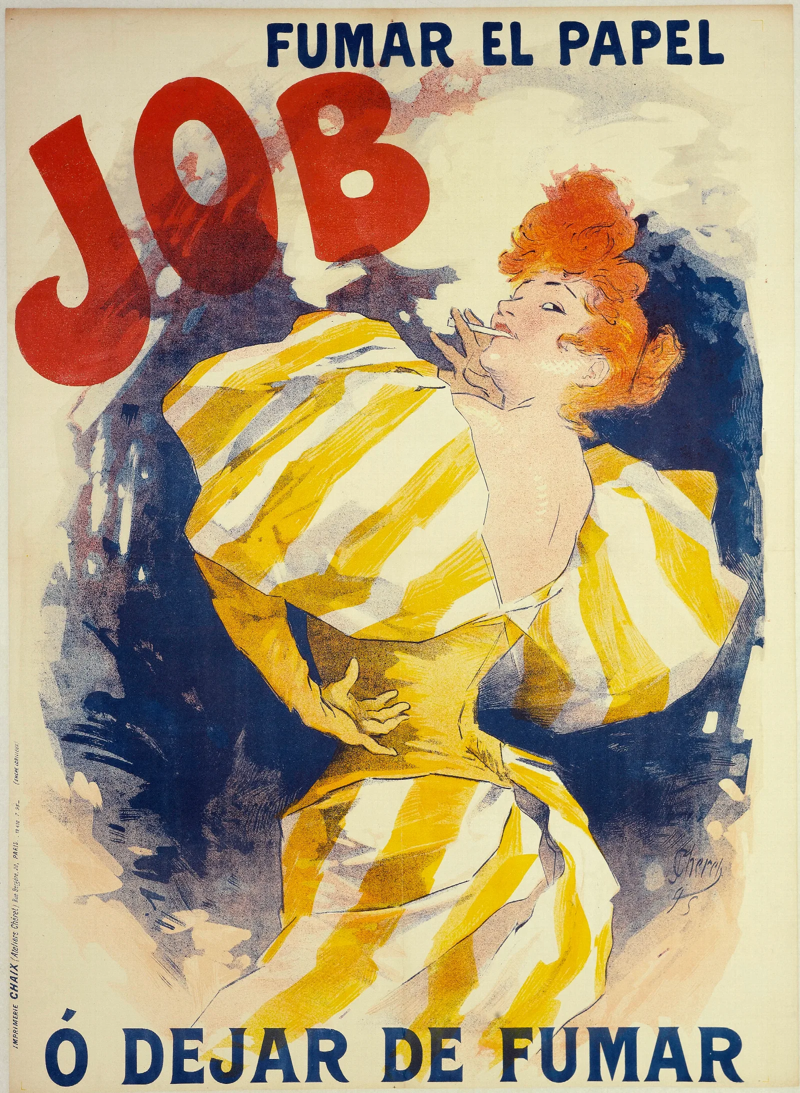 Fumar El Papel Job O Dejar De Fumar Wall Art by Jules Chéret - Canvas Print