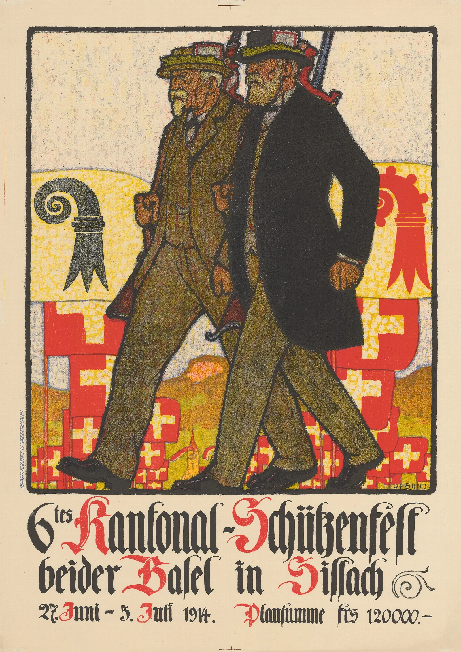 6tes Kantonal Schutzenfest Beider Basel In Sissach Wall Art by Otto Plattner - Canvas Print