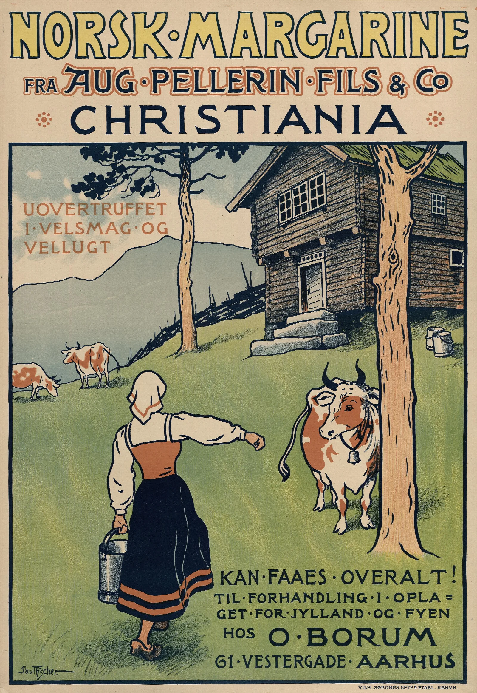 Norsk Margarine Fra Aug Pellerin Fils Co Christiania Wall Art by Paul Fischer - Canvas Print