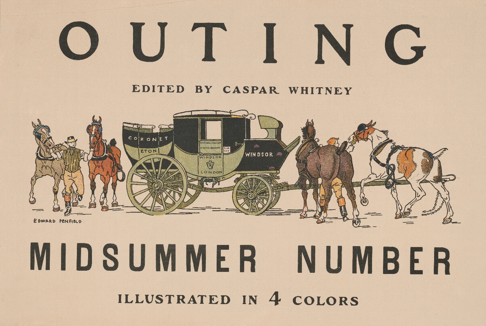 Outing Edited By Caspar Whitney Wall Art by Edward Penfield - Canvas Print
