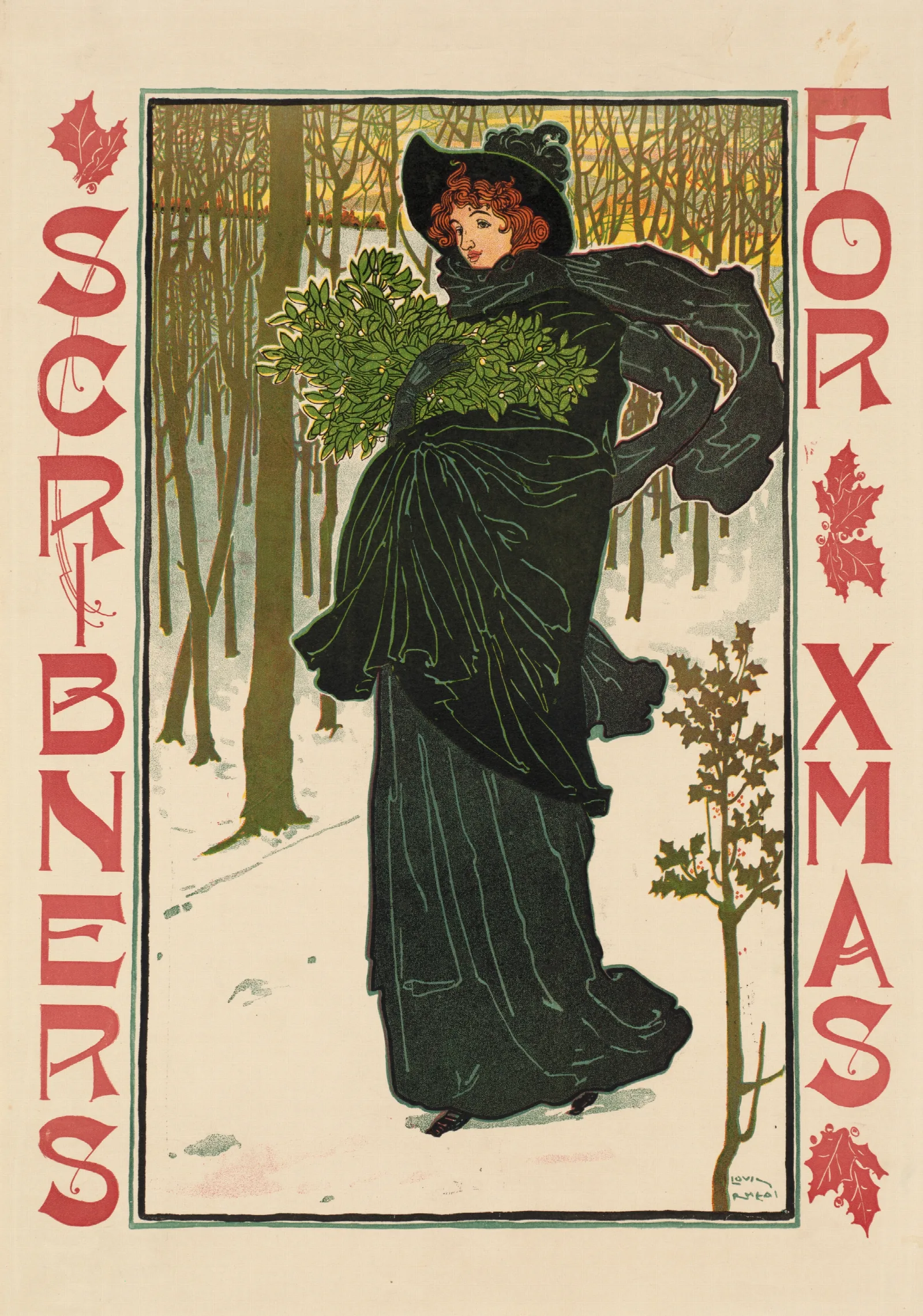 Scribners For Xmas Wall Art by Louis Rhead - Canvas Print