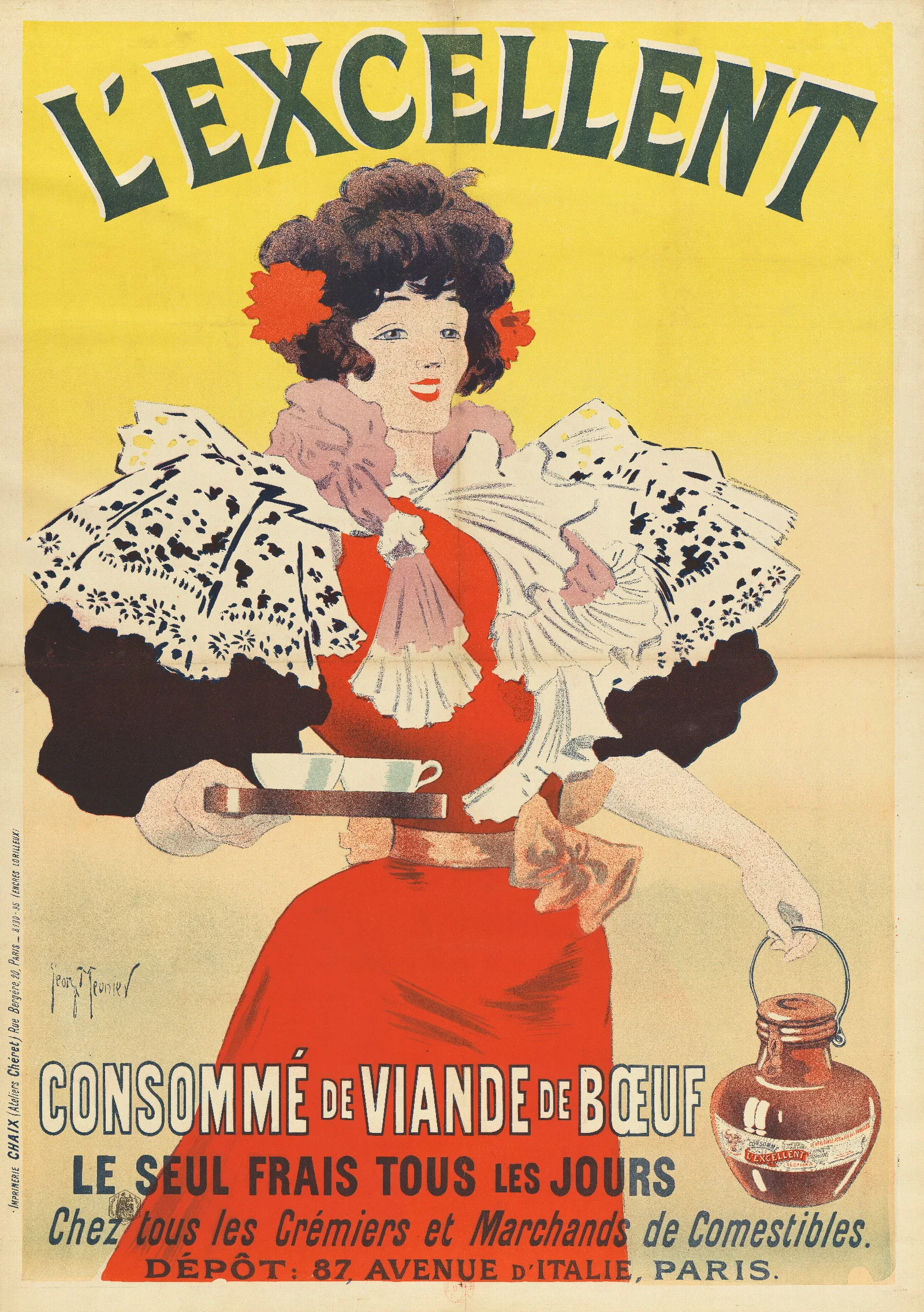 Lexcellent Consomme De Viande De Boeuf Wall Art by Georges Meunier - Canvas Print