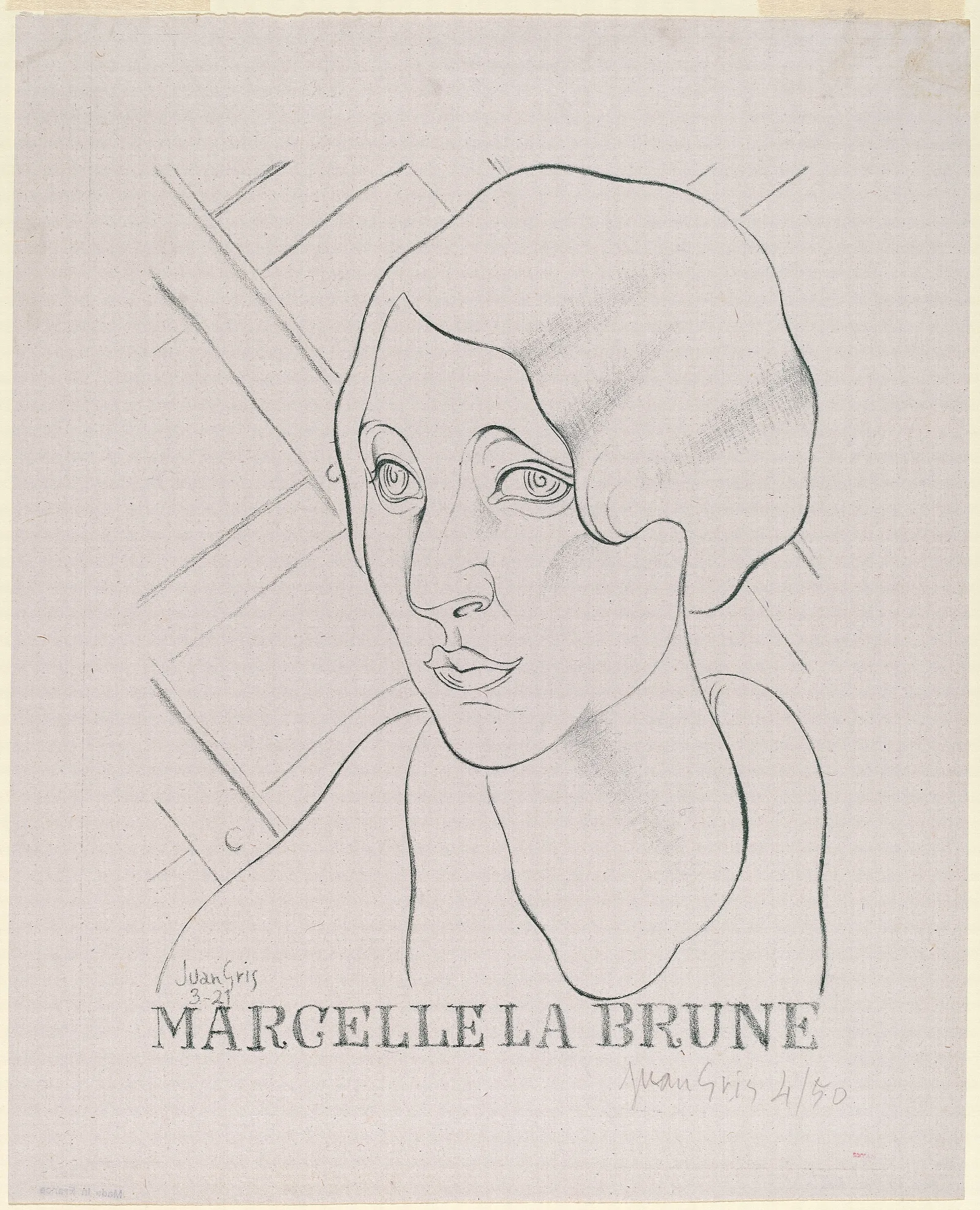 Marcelle La Brune Wall Art by Juan Gris - Canvas Print