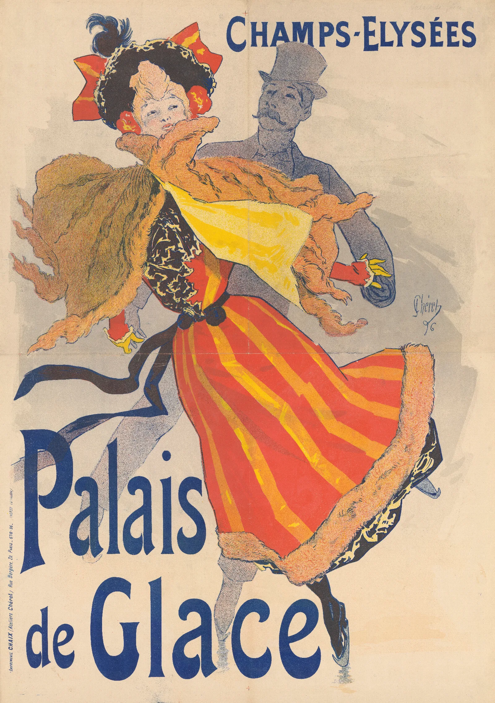 Champs Elysees Palais De Glace Wall Art by Jules Chéret - Canvas Print