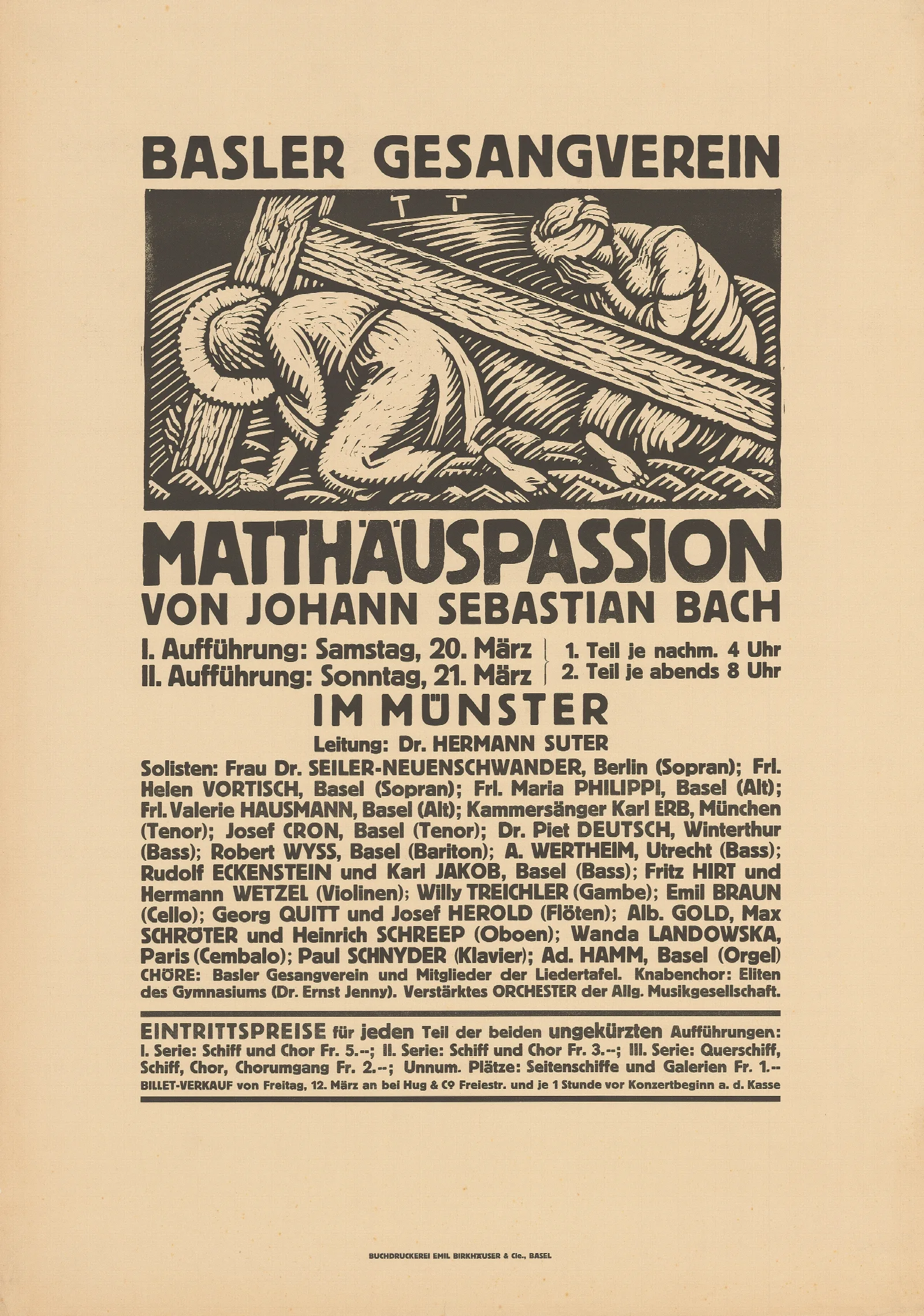 Basler Gesangverein Matthauspassion Von Johann Sebastian Bach Wall Art by Burkhard Mangold - Canvas Print