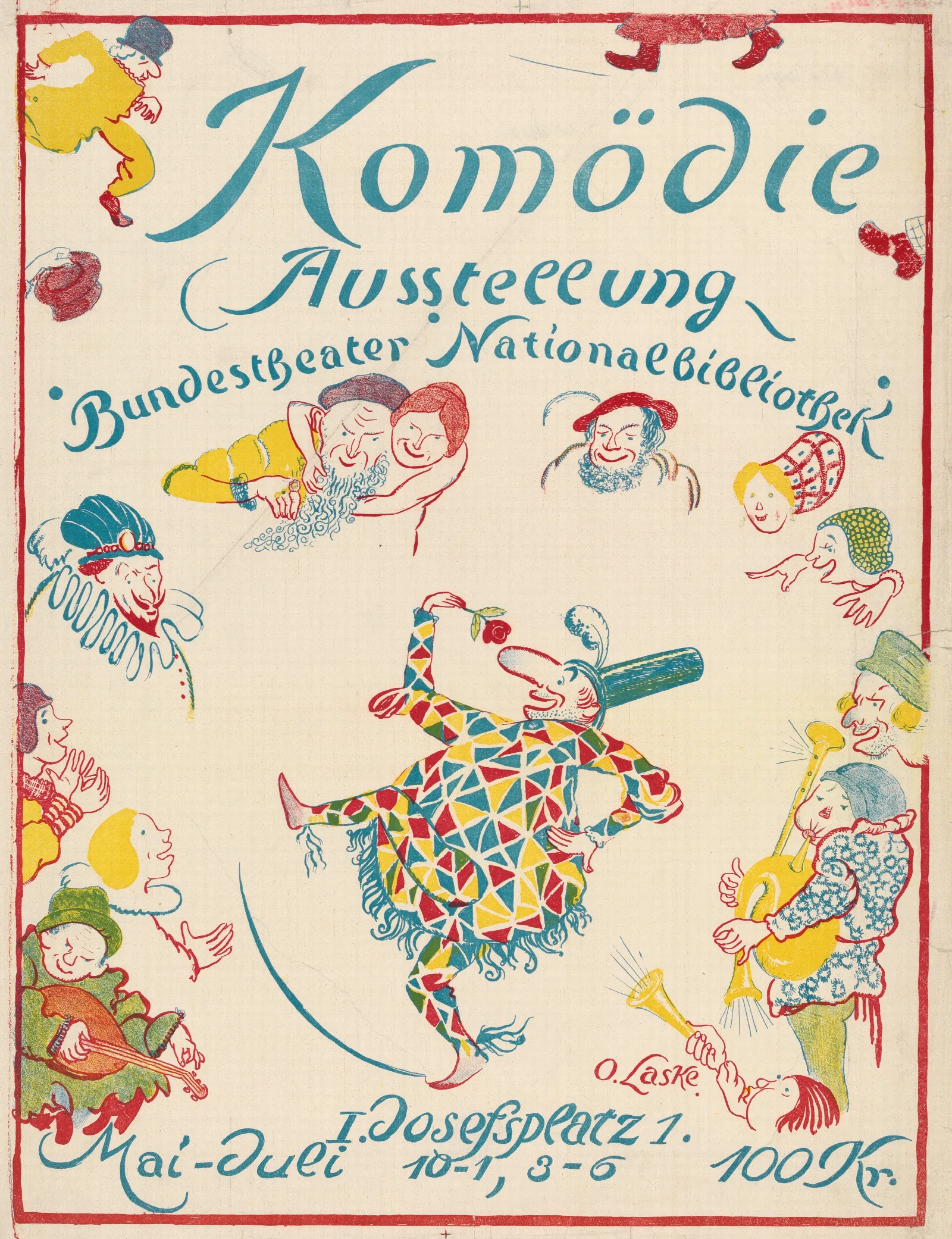 Plakate Der Ausstellung Komodie In Der Nationalbibliothek Wall Art by Oskar Laske - Canvas Print