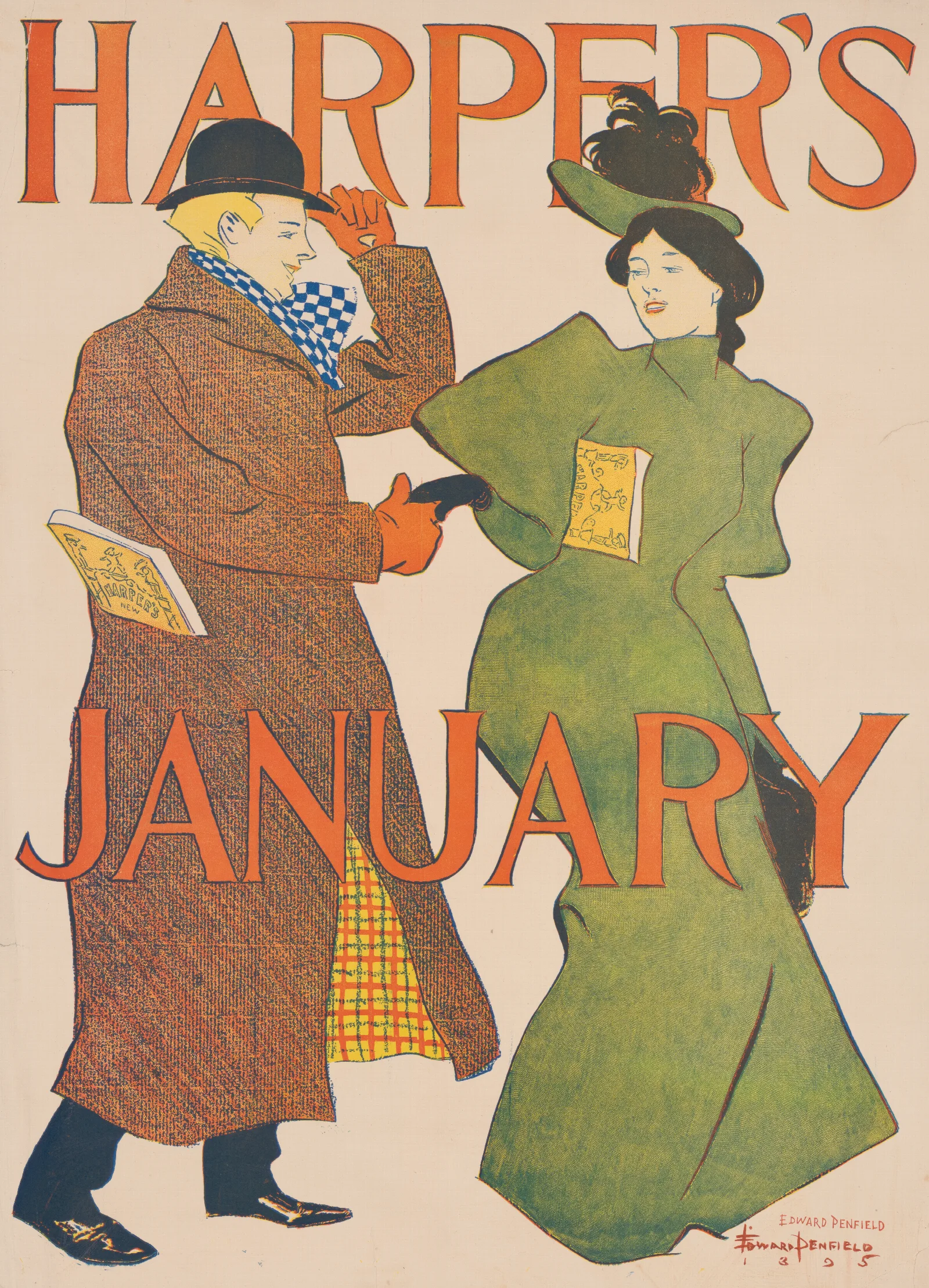 Harpers January 2 Wall Art by Edward Penfield - Canvas Print