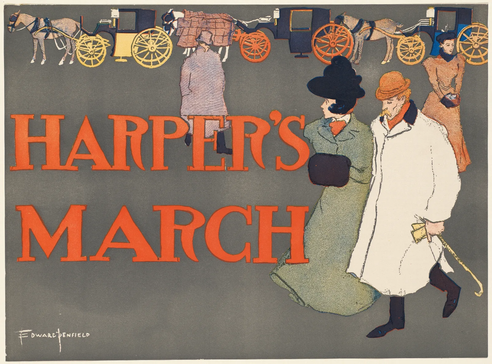 Harpers March Wall Art by Edward Penfield - Canvas Print