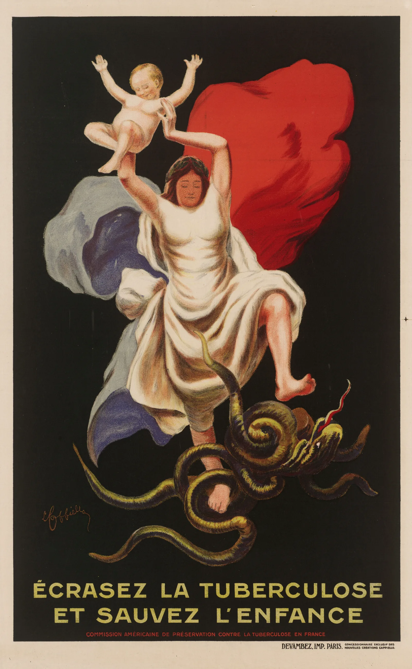 Ecrasez La Tuberculose Et Sauvez Lenfance Wall Art by Leonetto Cappiello - Canvas Print