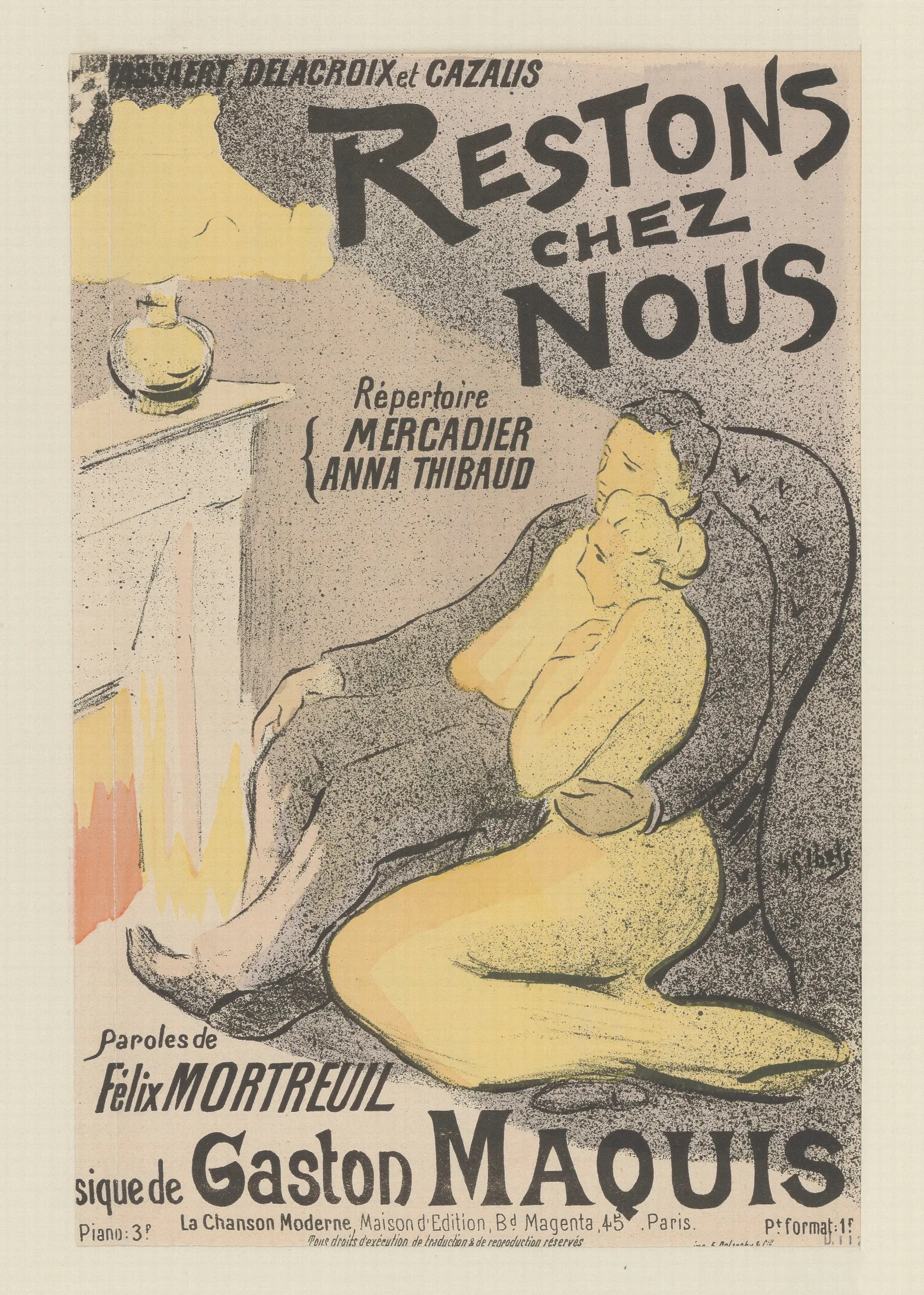 Restons Chez Nous Wall Art by Henri-Gabriel Ibels - Canvas Print