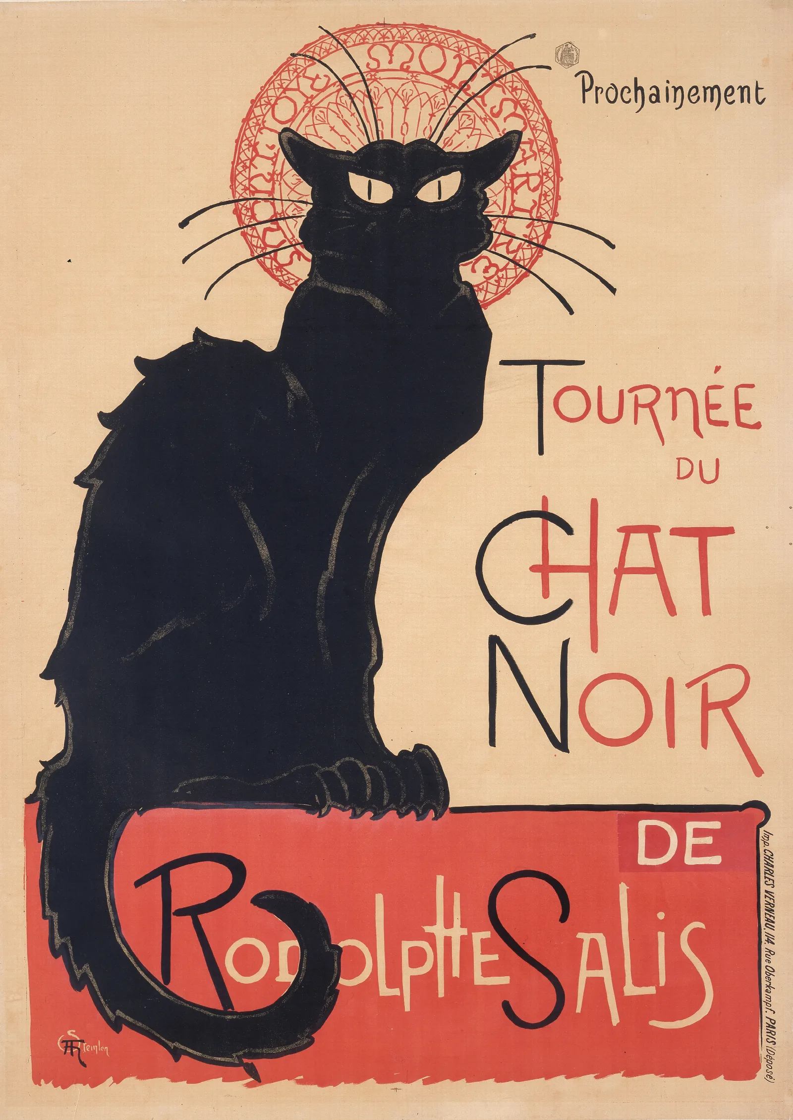 Tournee Du Chat Noir Wall Art by Théophile Alexandre Steinlen - Canvas Print