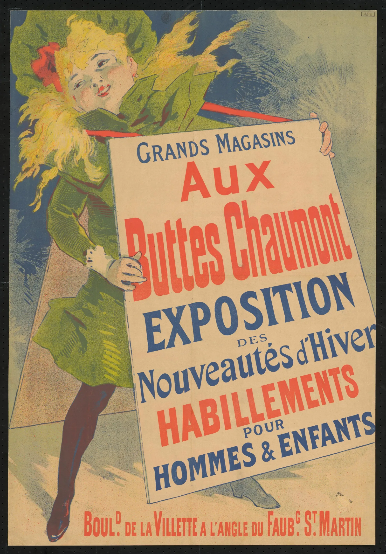 Grand Magazins Aux Buttes Chaumont Exposition Des Nouveautes Dhiver Wall Art by Jules Chéret - Canvas Print