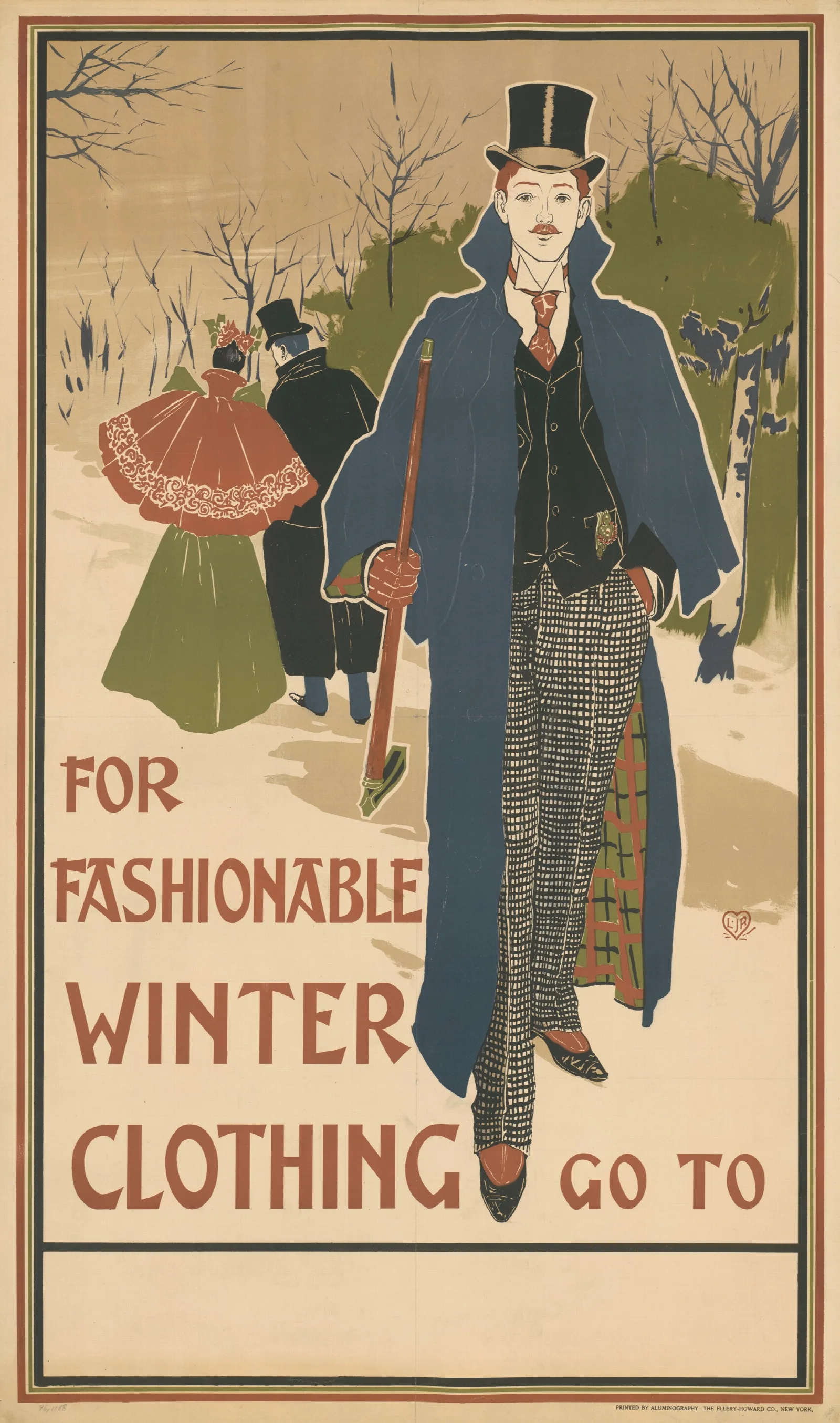 For Fashionable Winter Clothing Wall Art by Louis Rhead - Canvas Print