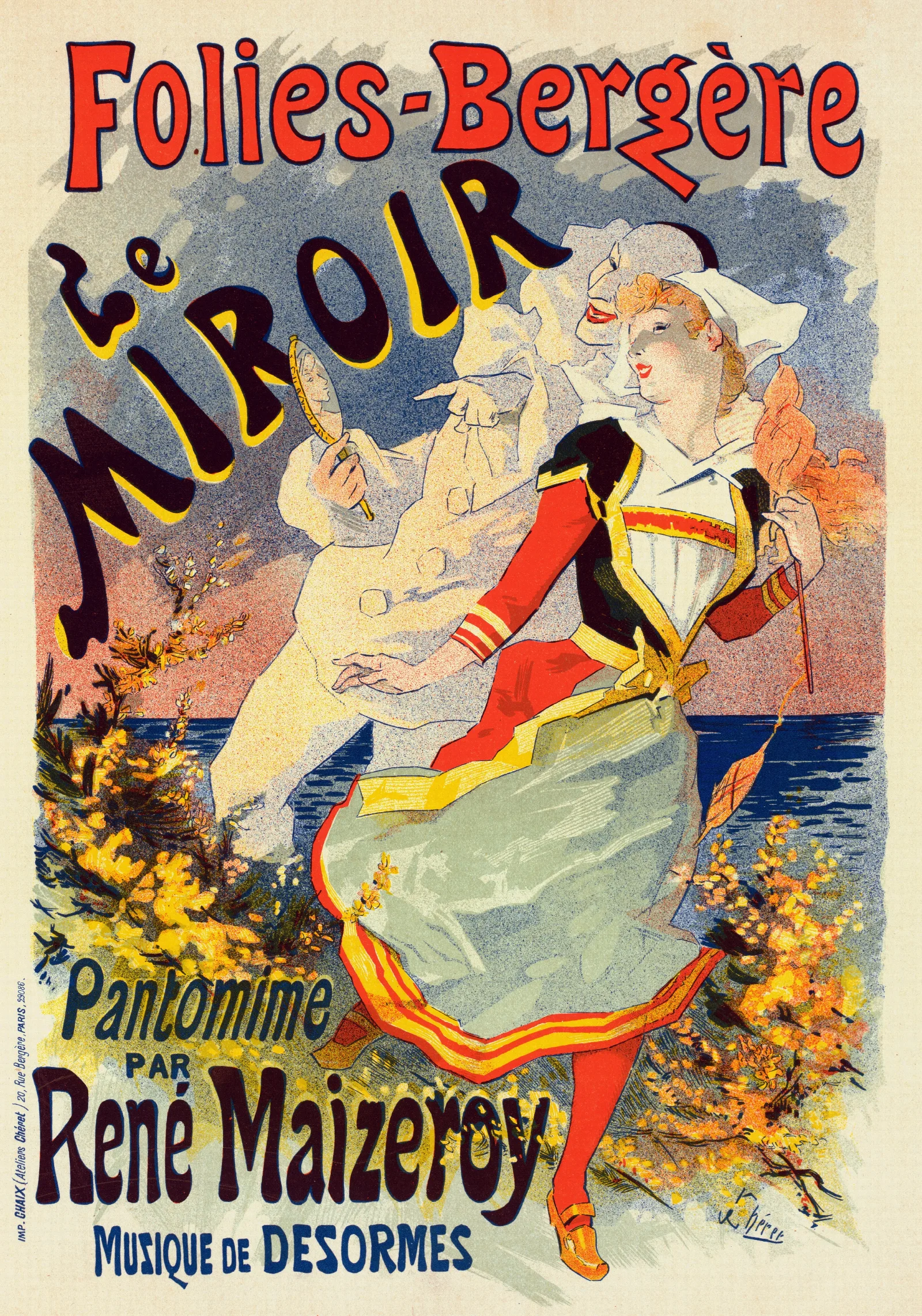 Le Miroir Wall Art by Jules Chéret - Canvas Print