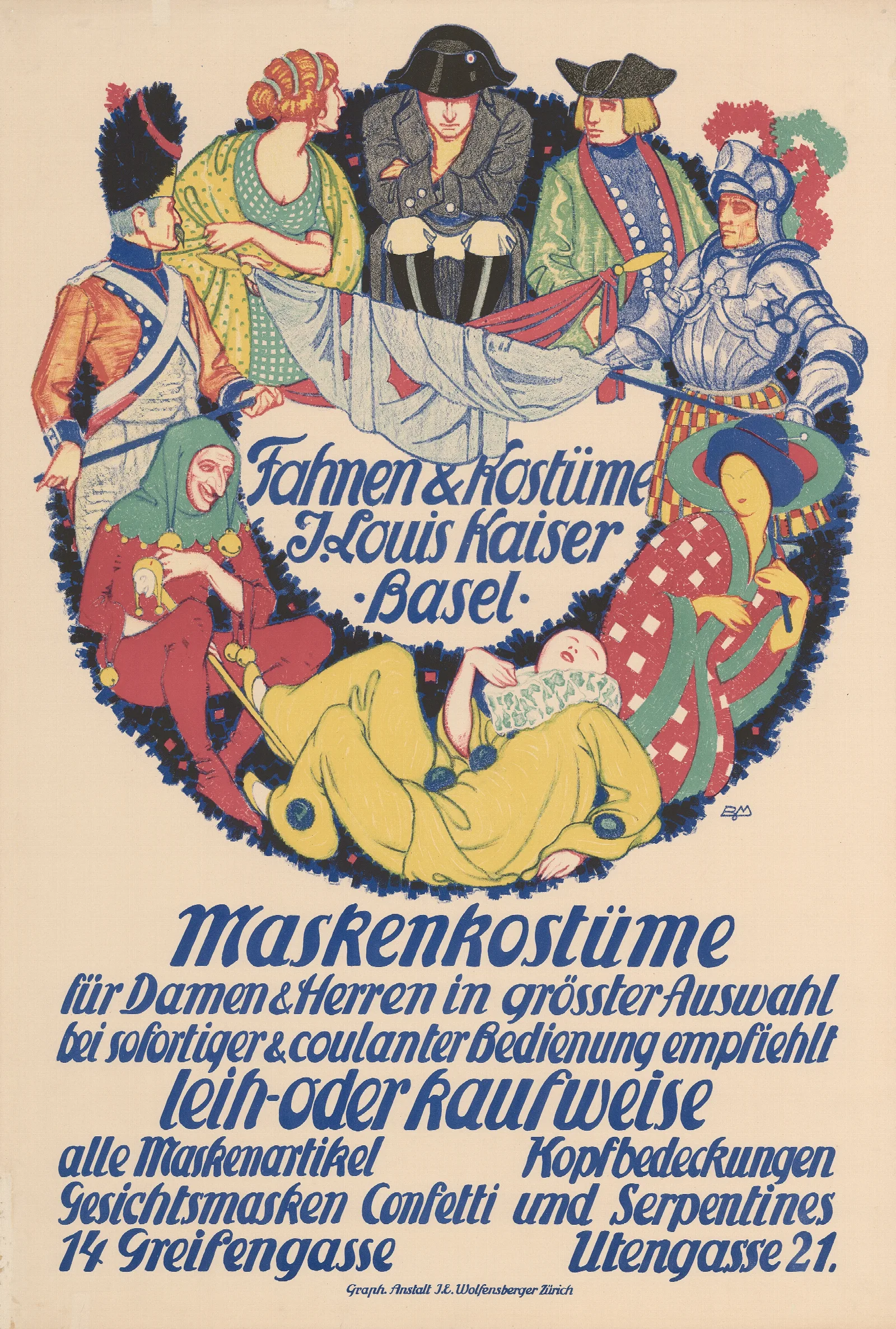 Fahnen Kostume J Louis Kaiser Basel Wall Art by Burkhard Mangold - Canvas Print