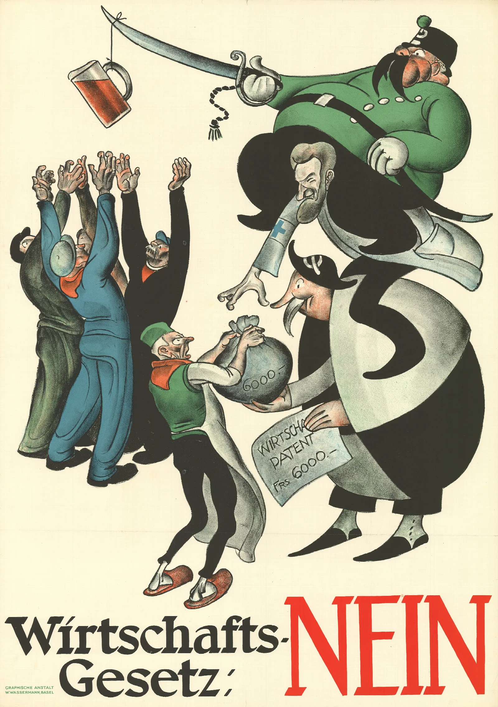Wirtschaftsgesetz Nein Wall Art by Otto Plattner - Canvas Print