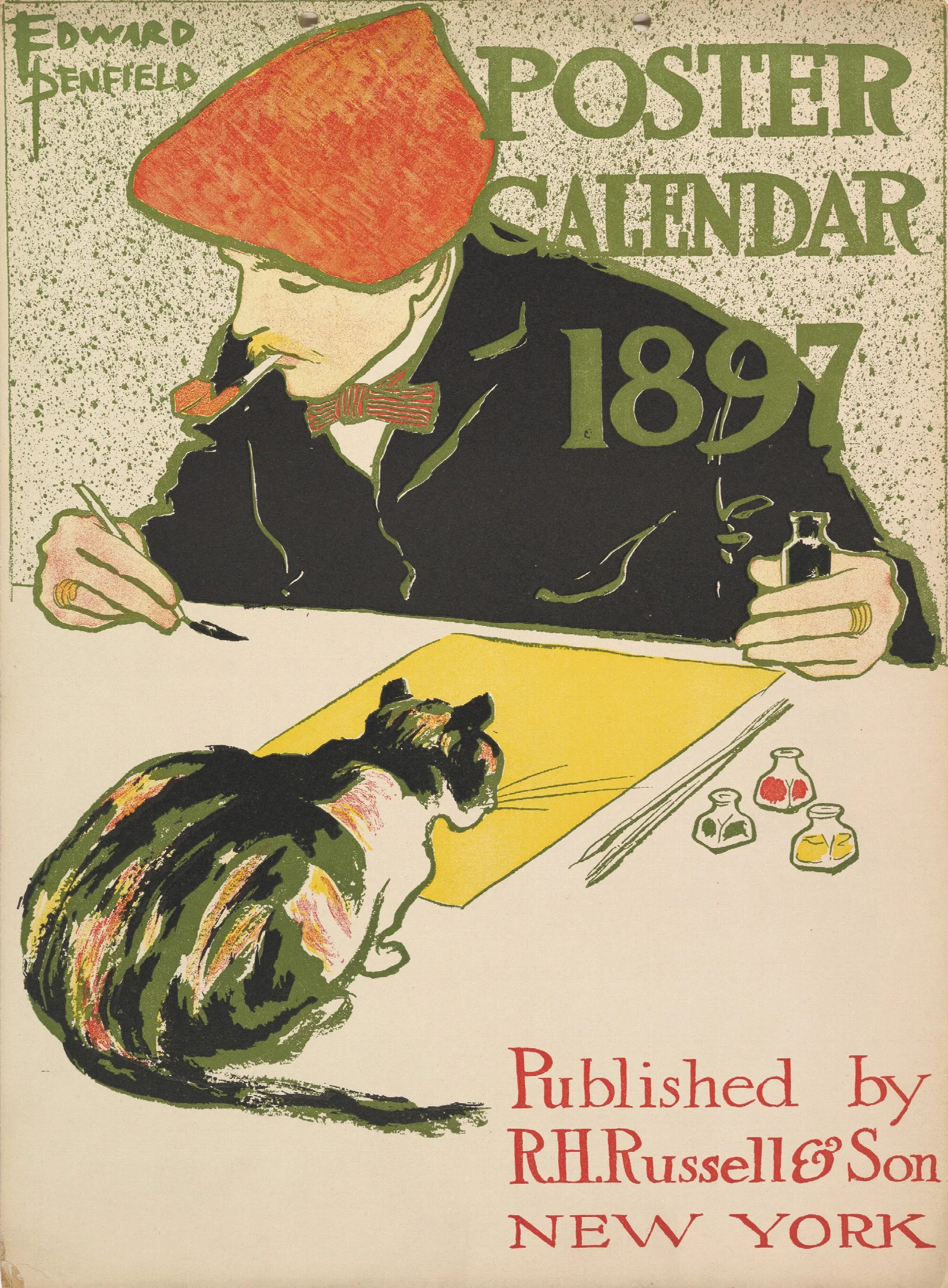 Cover For 1897 Calendar Wall Art by Edward Penfield - Canvas Print