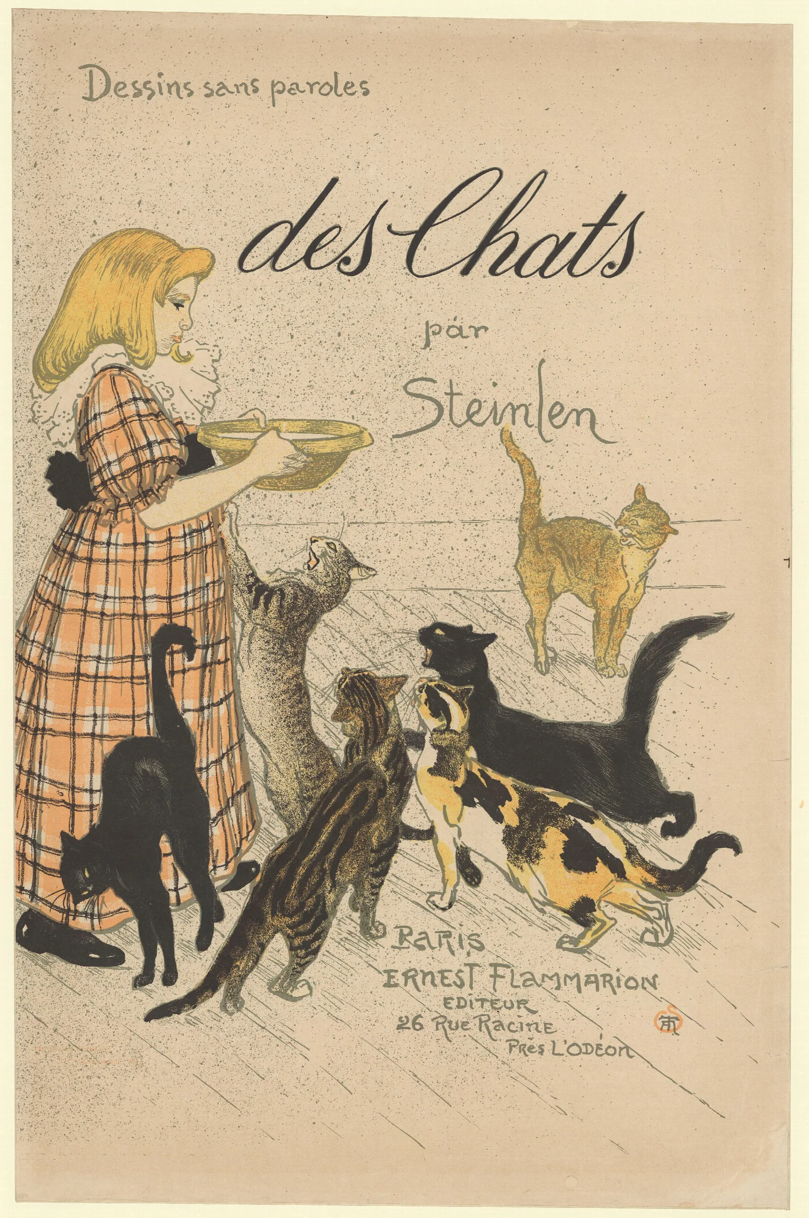Des Chats Par Steinlen Cover 1898 Wall Art by Théophile Alexandre Steinlen - Canvas Print