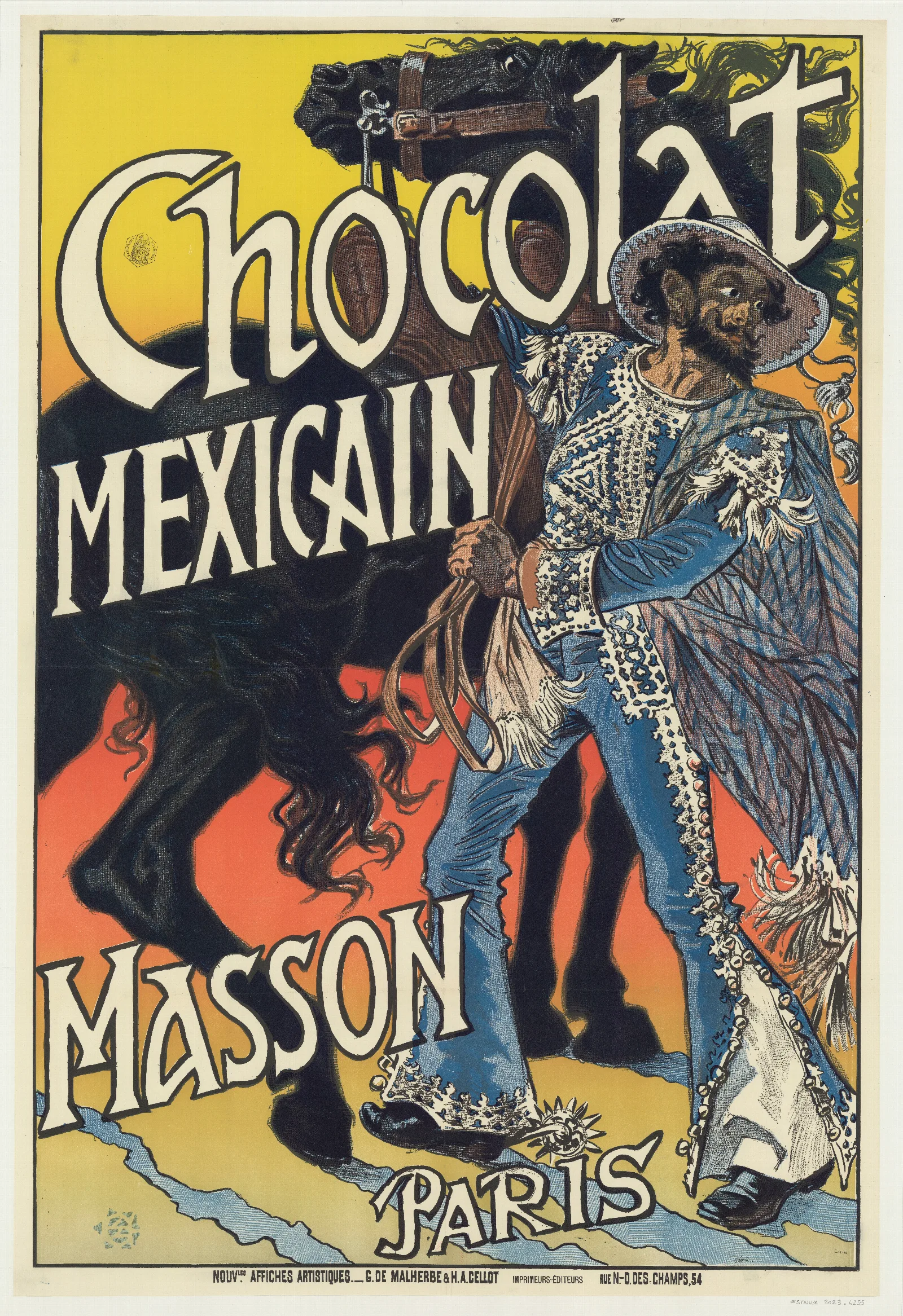 Chocolat Mexicain Masson Paris Wall Art by Eugène Grasset - Canvas Print