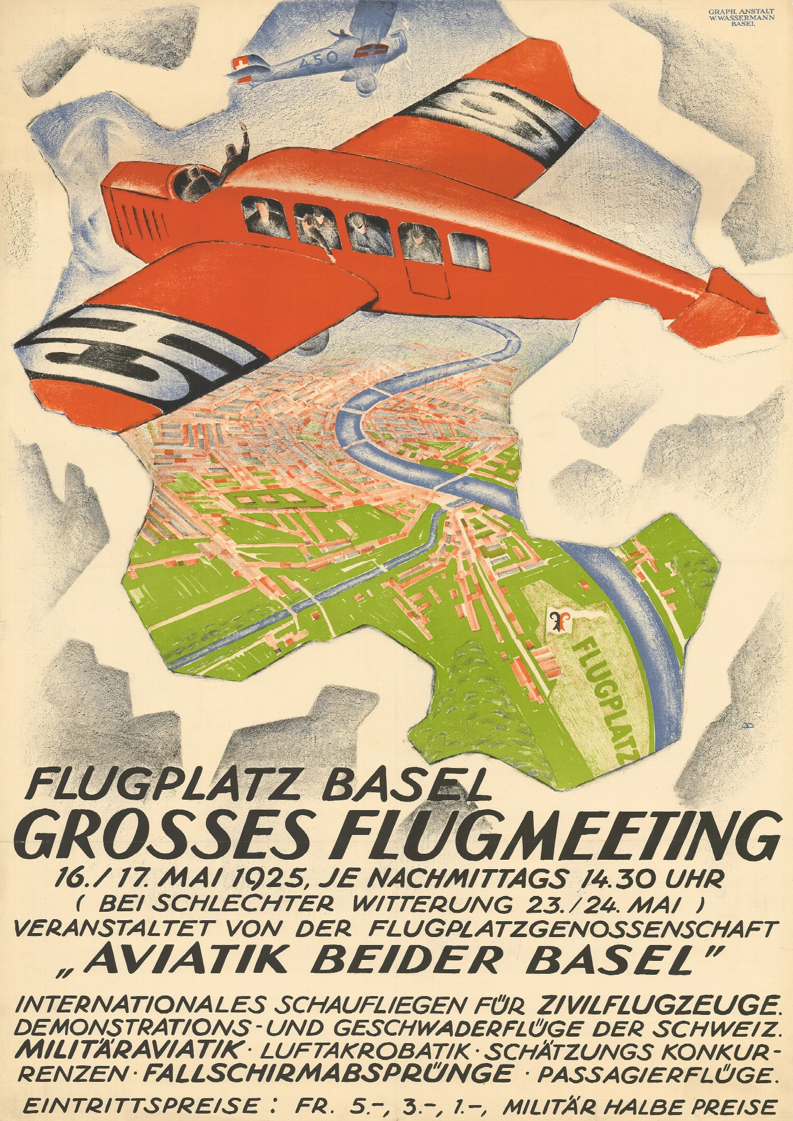 Flugplatz Basel Grosses Flugmeeting Wall Art by Burkhard Mangold - Canvas Print