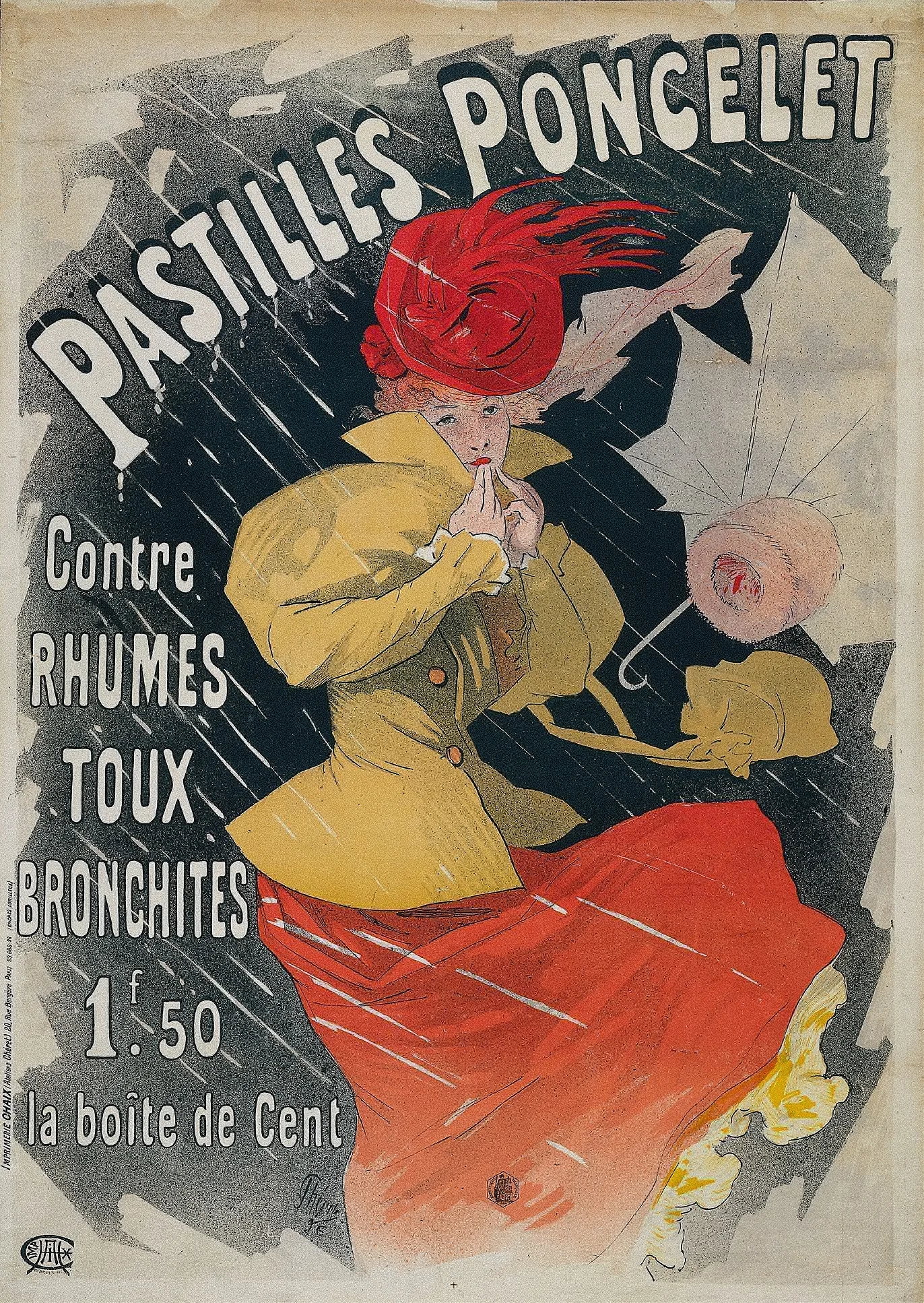 Pastilles Poncelet Wall Art by Jules Chéret - Canvas Print