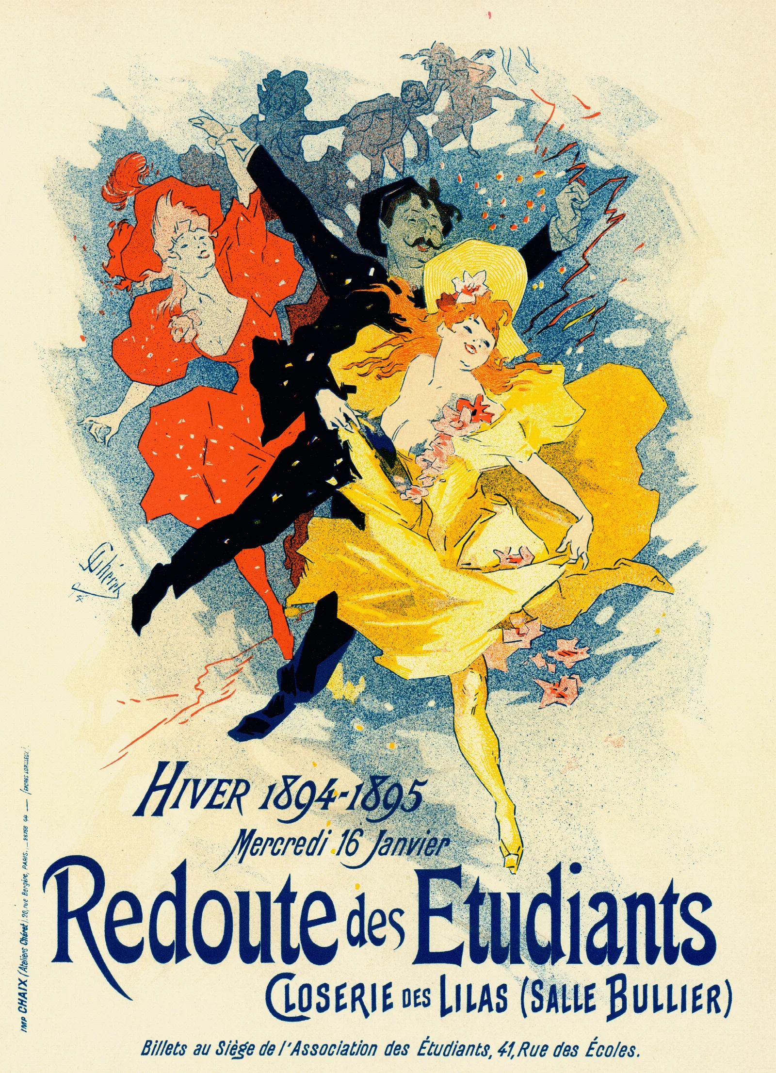Redoute Des Etudiants Wall Art by Jules Chéret - Canvas Print