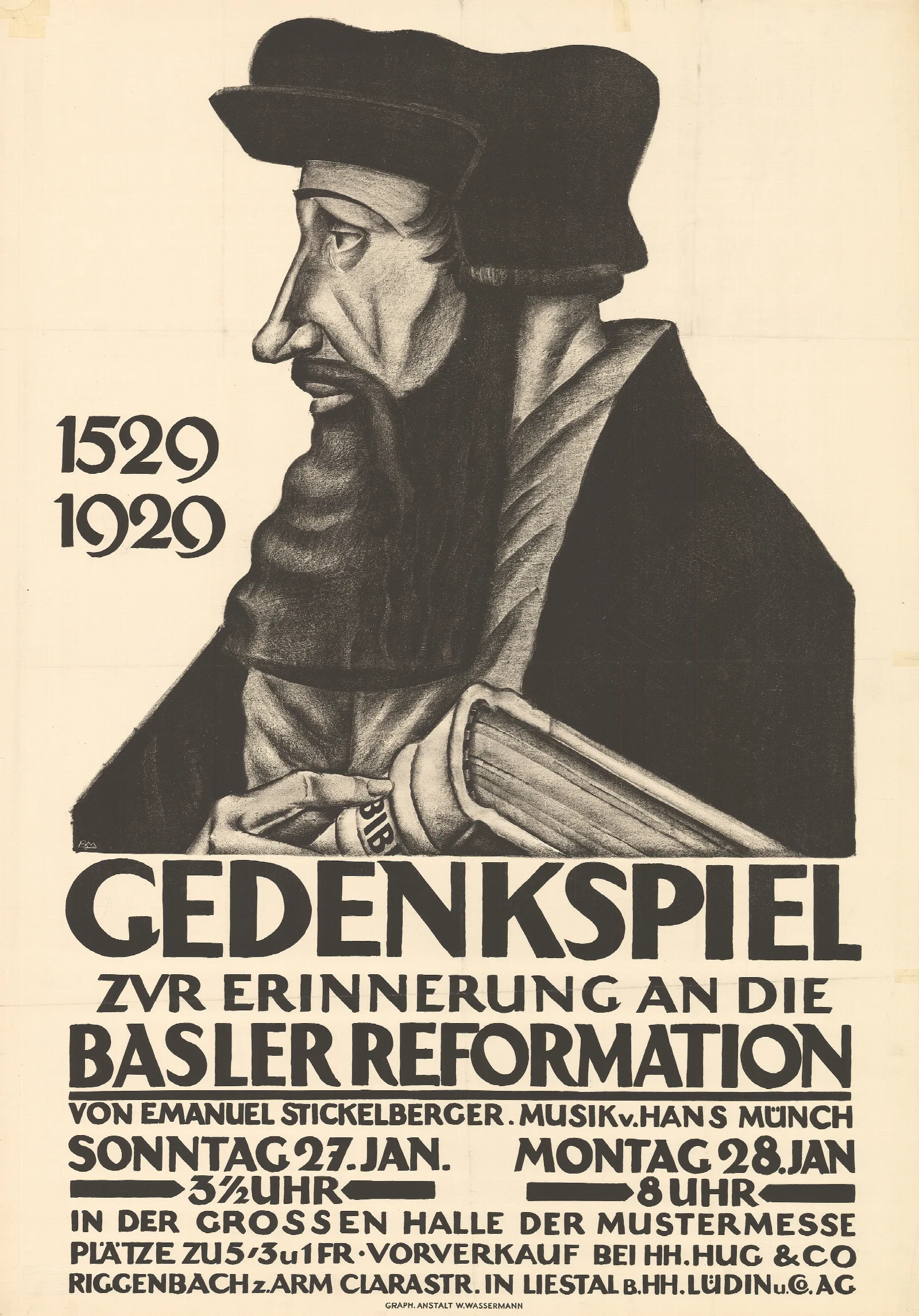 Gedenkspiel Zur Erinnerung An Die Basler Reformation Wall Art by Burkhard Mangold - Canvas Print