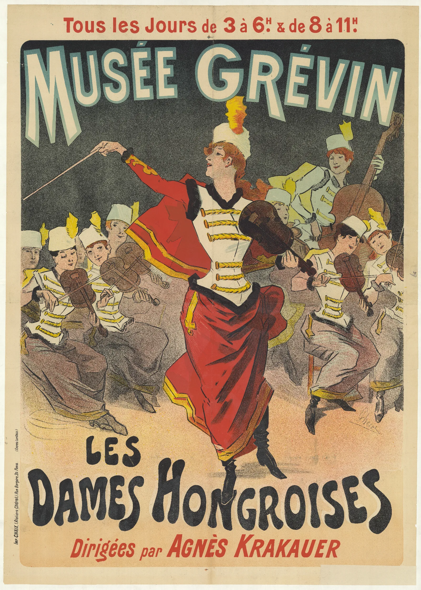 Musee Grevin Les Dames Hongroises Dirigees Par Agnes Krakhauer Wall Art by Jules Chéret - Canvas Print