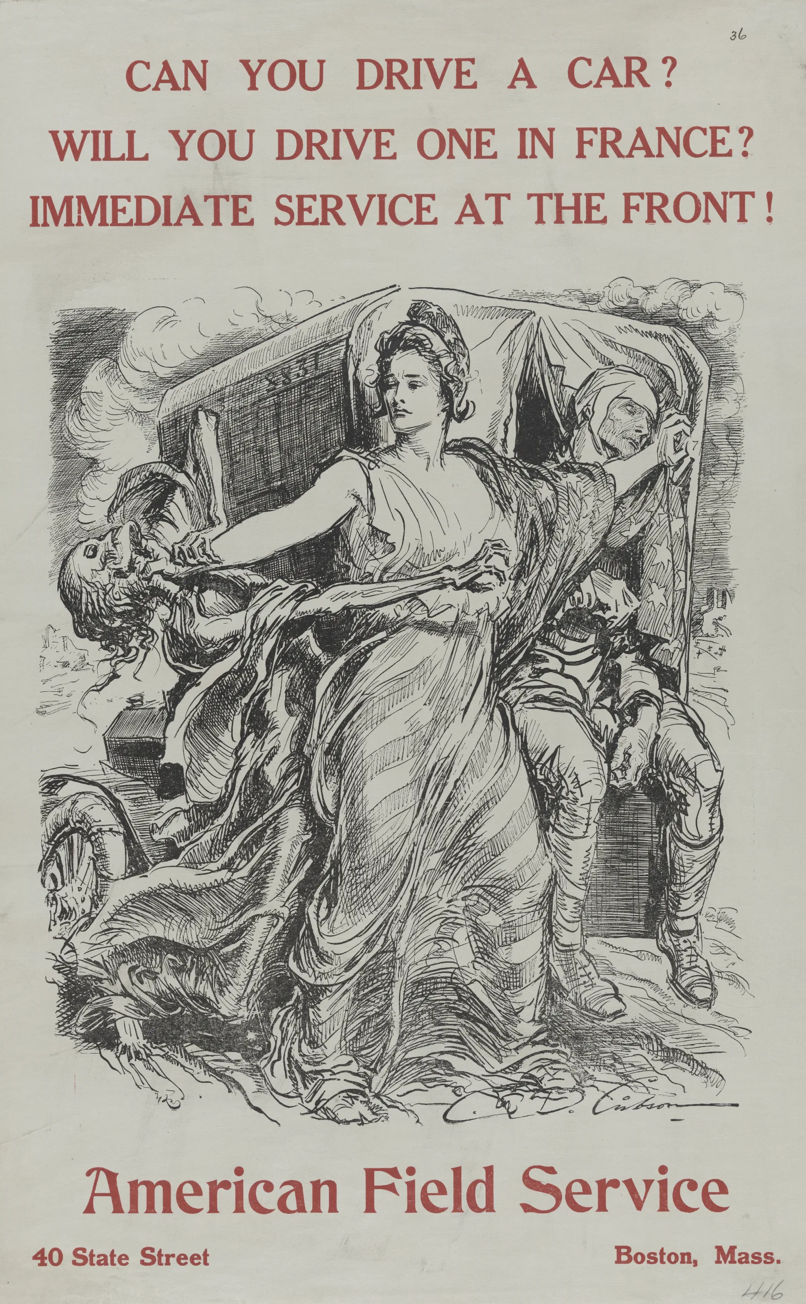 Can You Drive A Car Wall Art by Charles Dana Gibson - Canvas Print