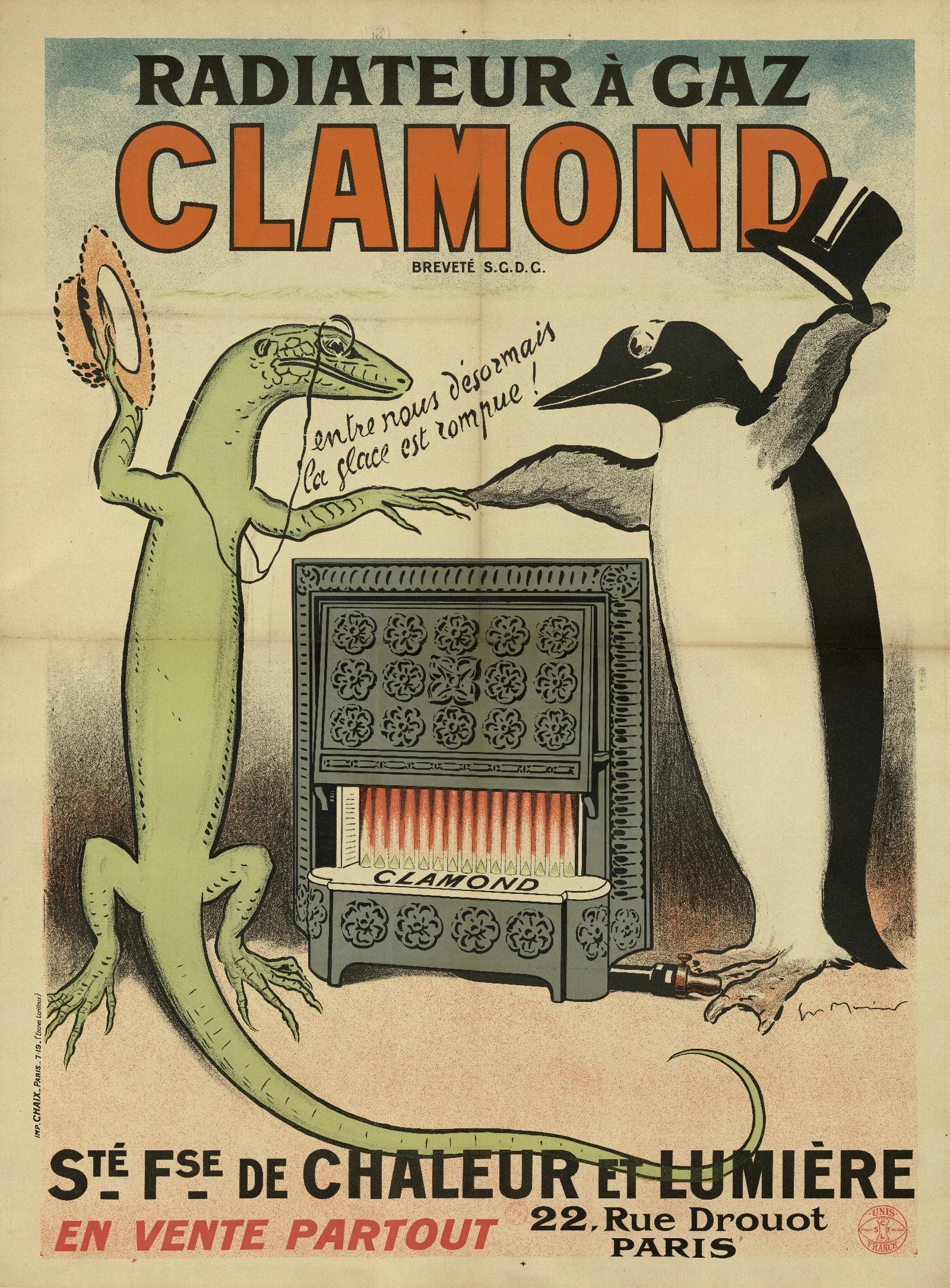 Radiateur A Gaz Clamond Wall Art by Georges Meunier - Canvas Print