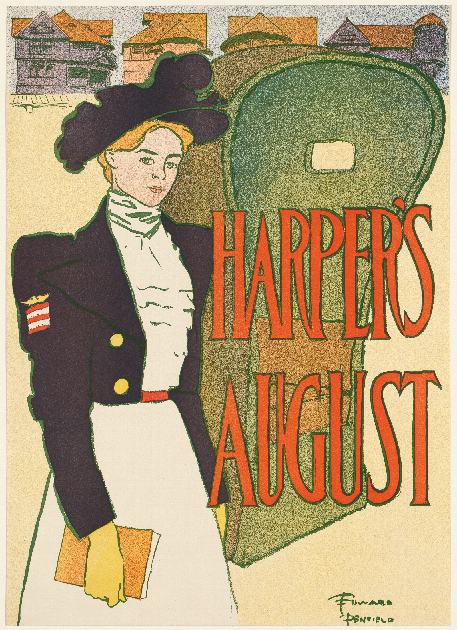 Harpers August Wall Art by Edward Penfield - Canvas Print