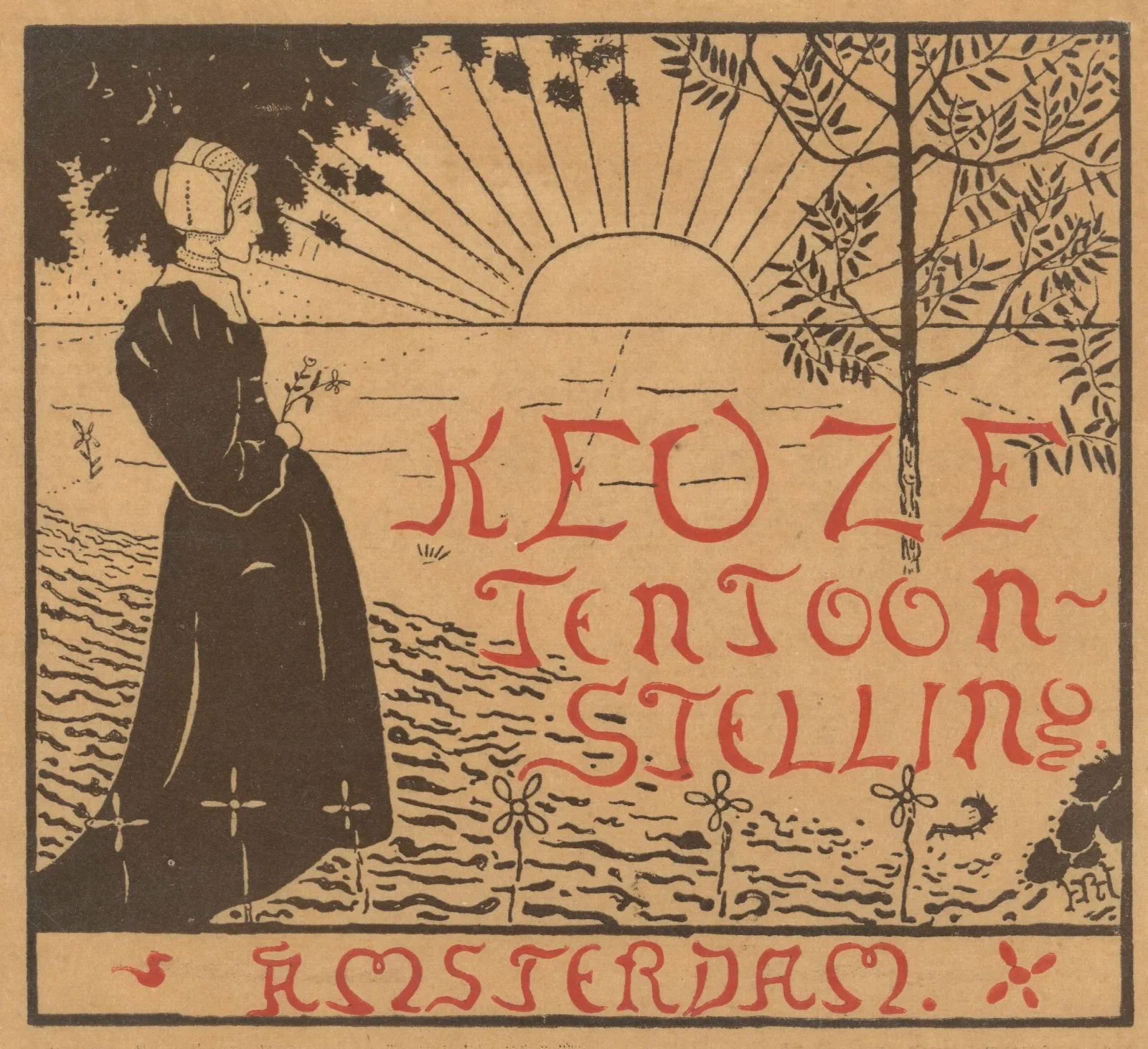 Omslagontwerp Voor Catalogus Der Keuze Tentoonstelling Van Hedendaagsche Nederlandsche Kunst 1892 Wall Art by Richard Nicolaüs Roland Holst - Canvas Print