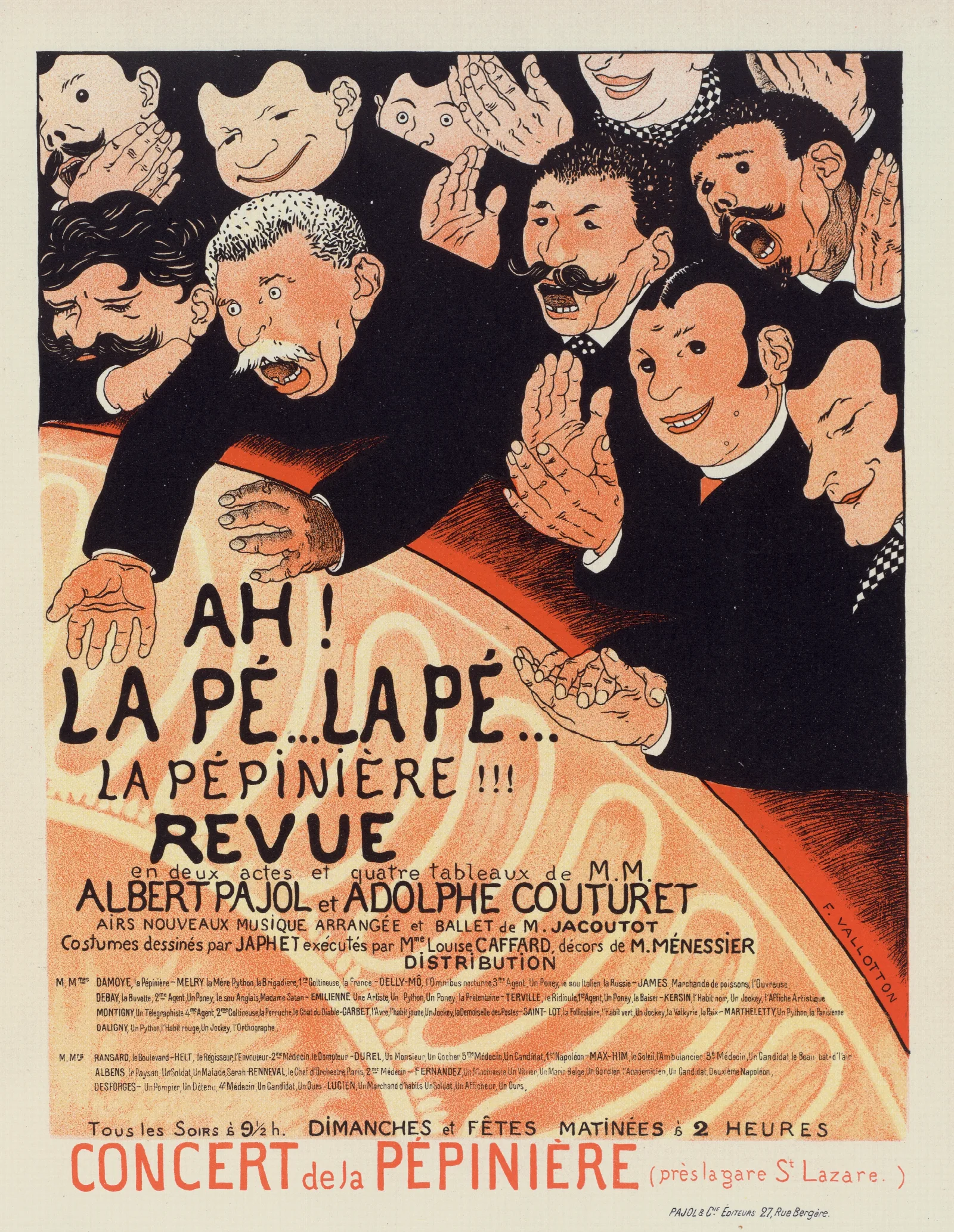 Ah La Pe La Pe La Pepiniere Wall Art by Félix Vallotton - Canvas Print