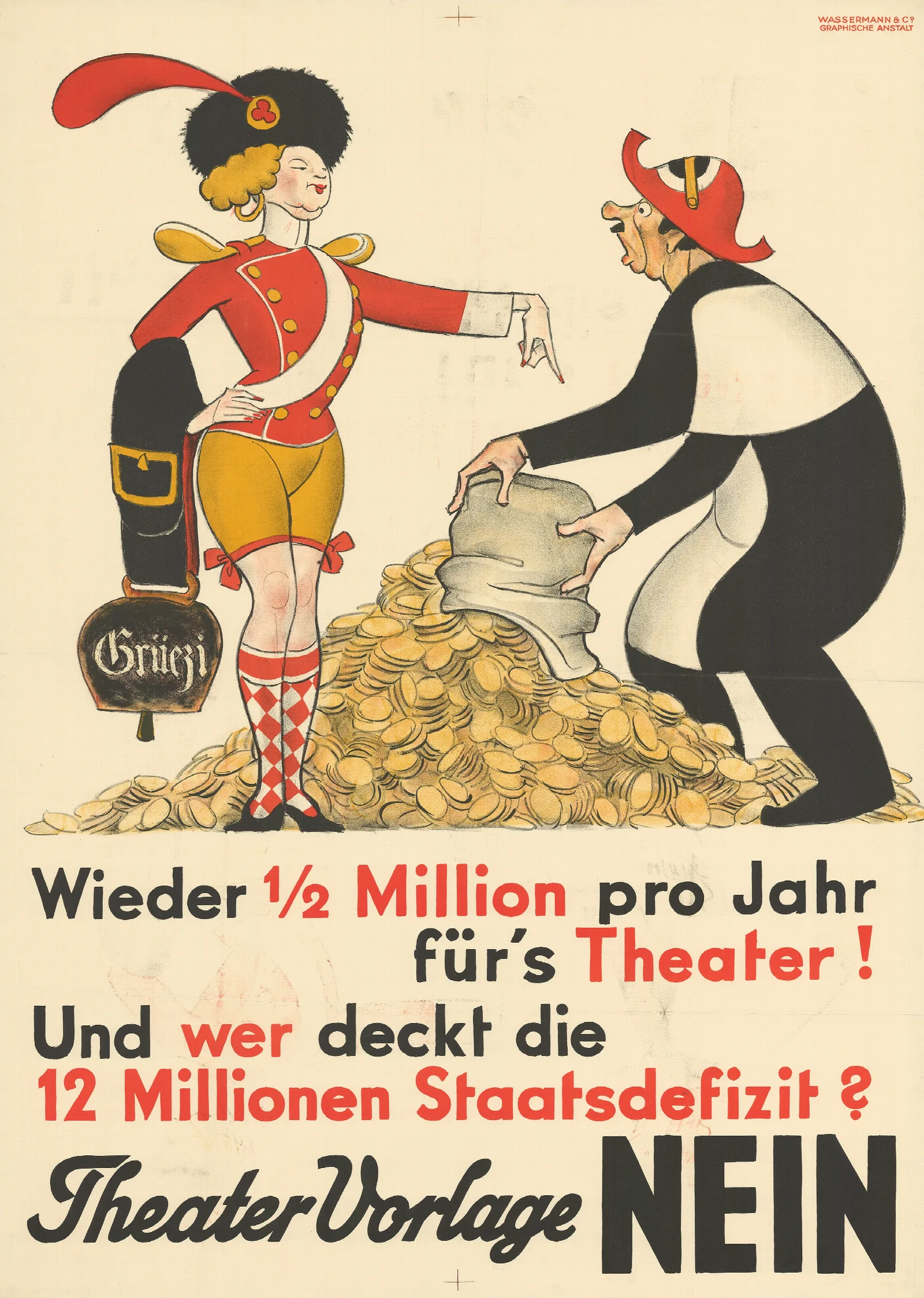 Theater Vorlage Nein Wall Art by Otto Plattner - Canvas Print