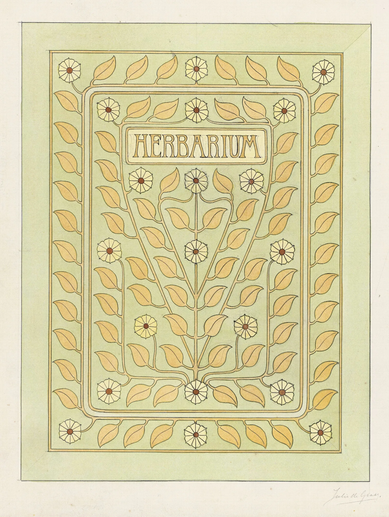 Ontwerp Voor Een Omslag Voor Een Herbarium Wall Art by Julie de Graag - Canvas Print