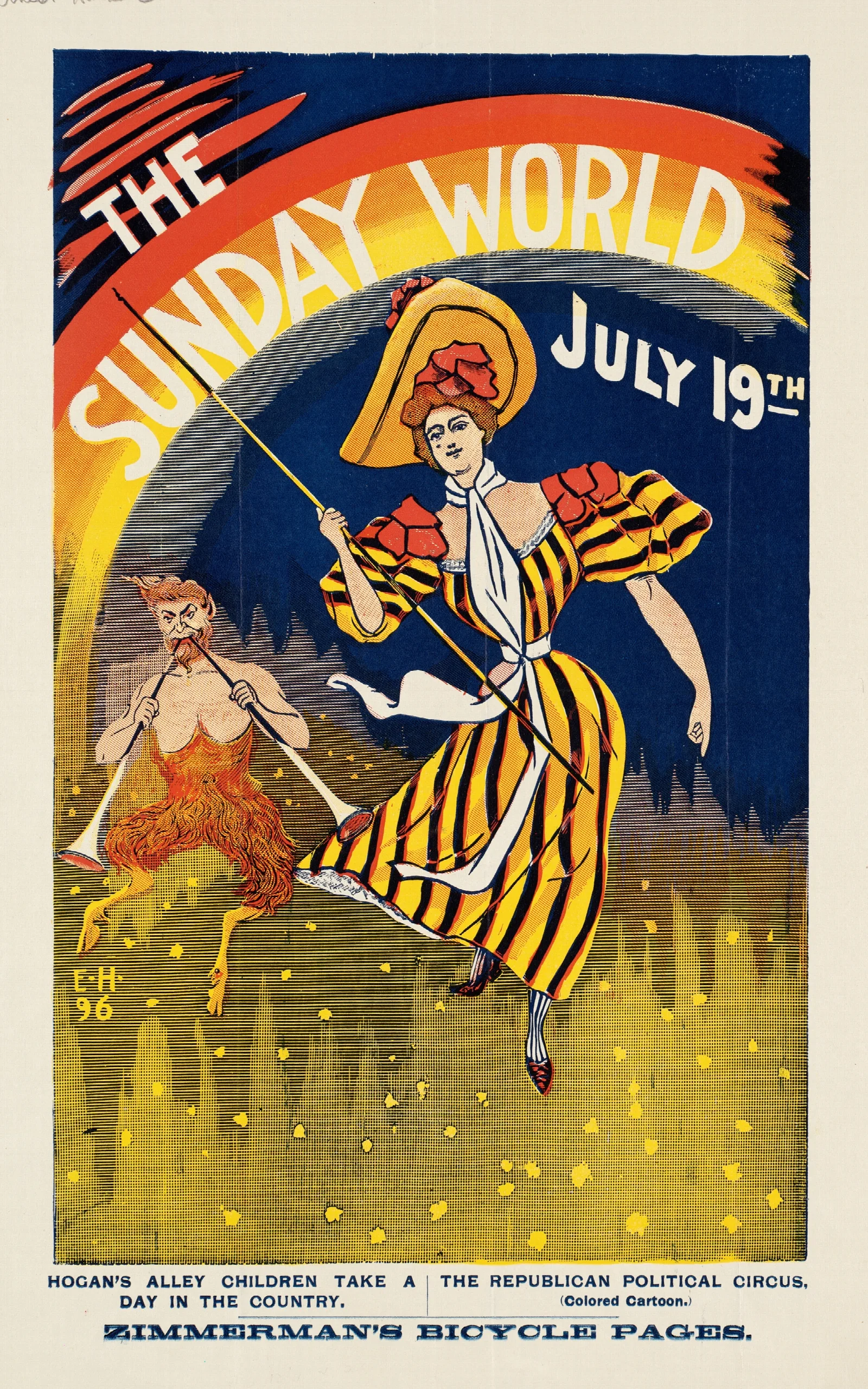 The Sunday World July 19th Wall Art by Ernest Haskell - Canvas Print
