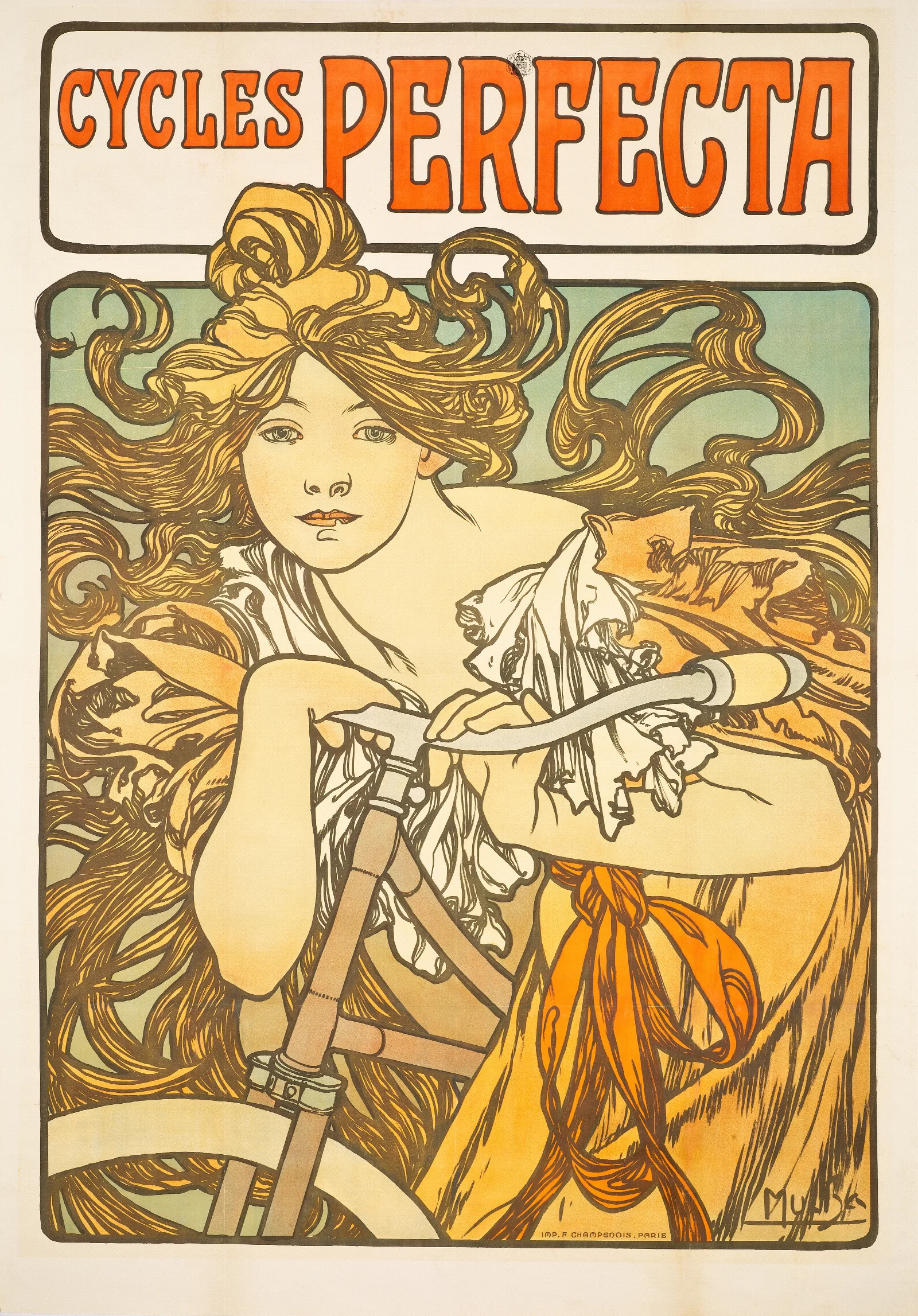Cycles Perfecta Wall Art by Alphonse Mucha - Canvas Print