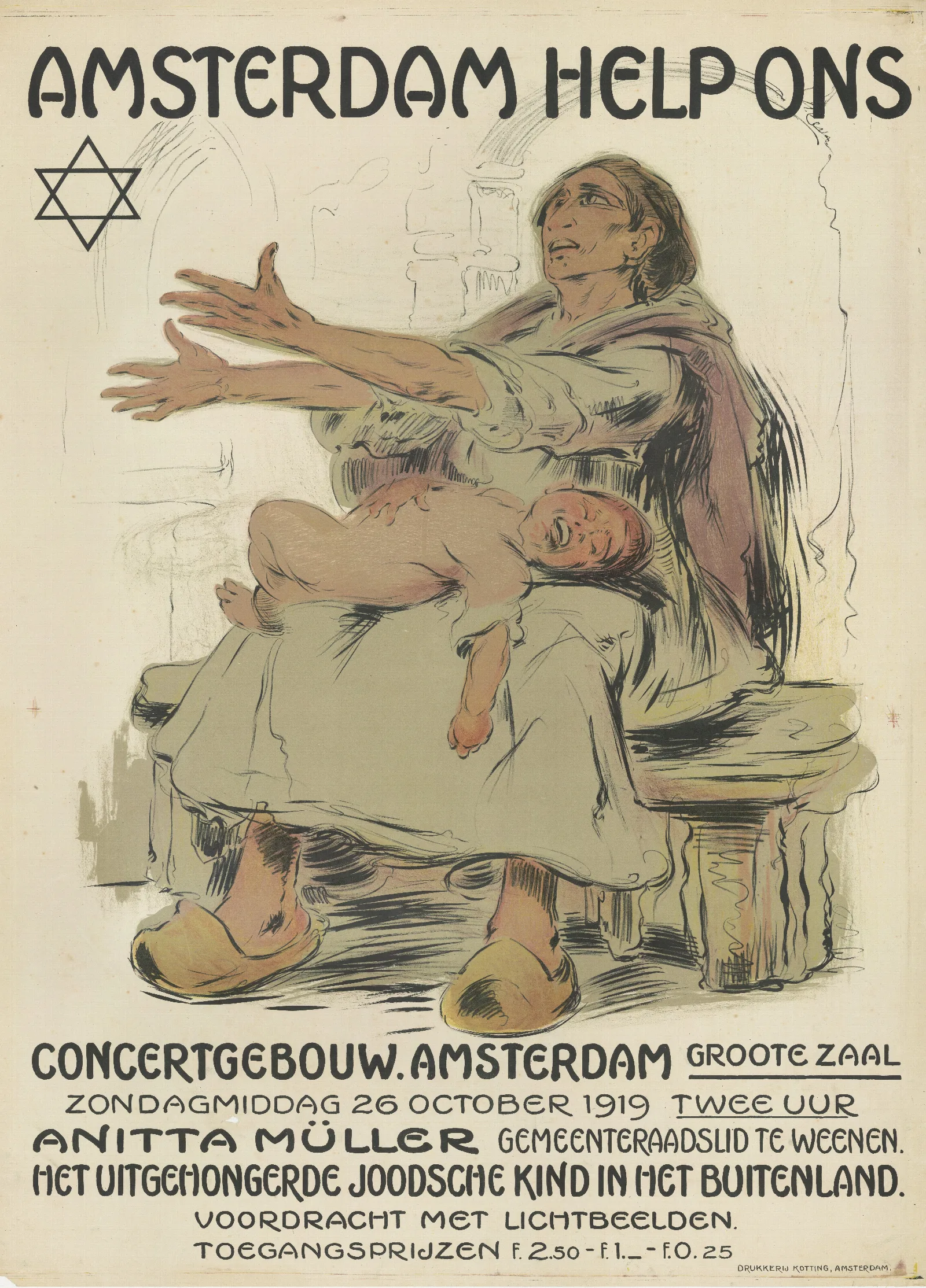 Amsterdam Help Ons Wall Art by Alfred Ost - Canvas Print
