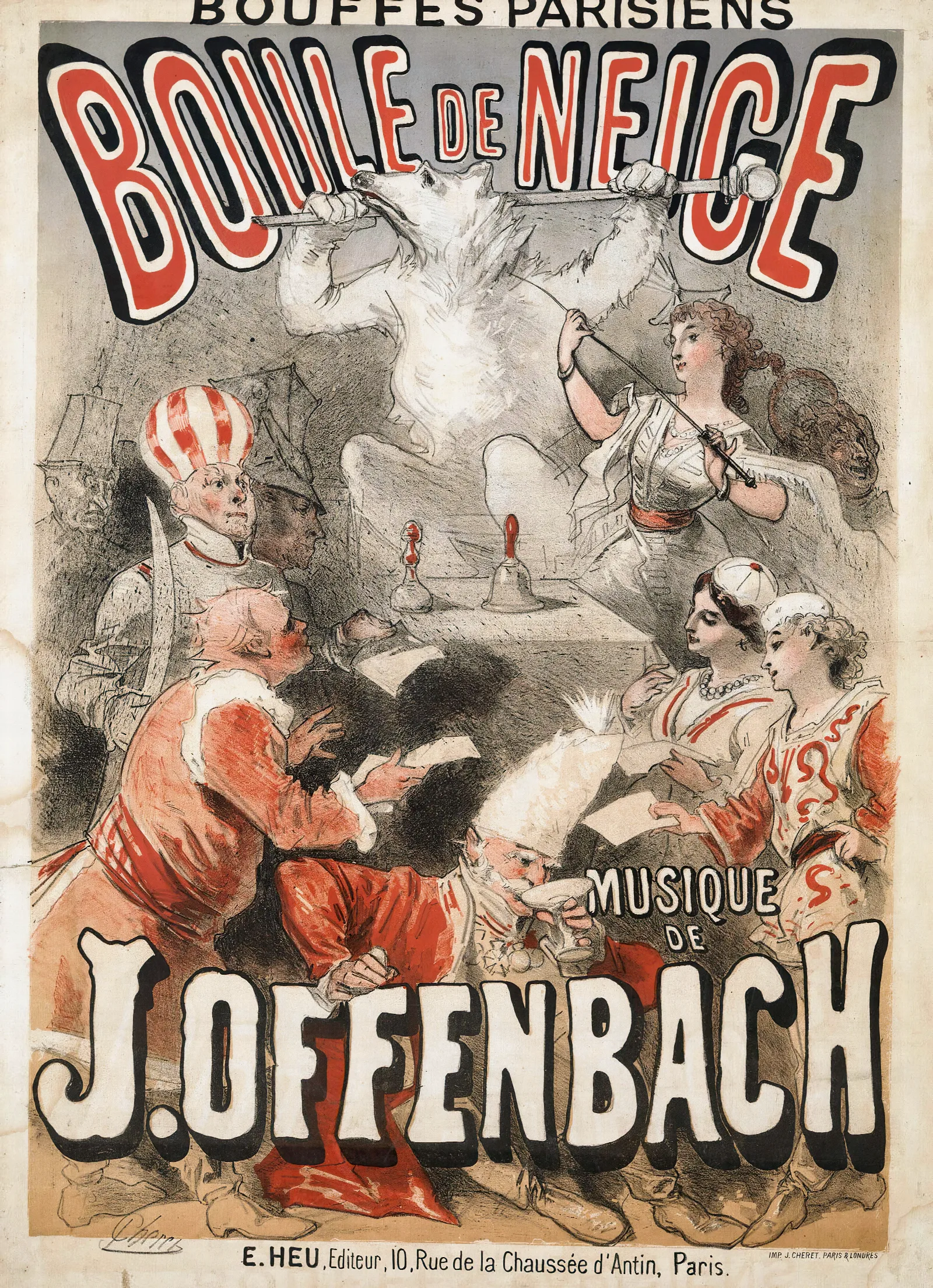 Boule De Neige Musique De J Offenbach Wall Art by Jules Chéret - Canvas Print