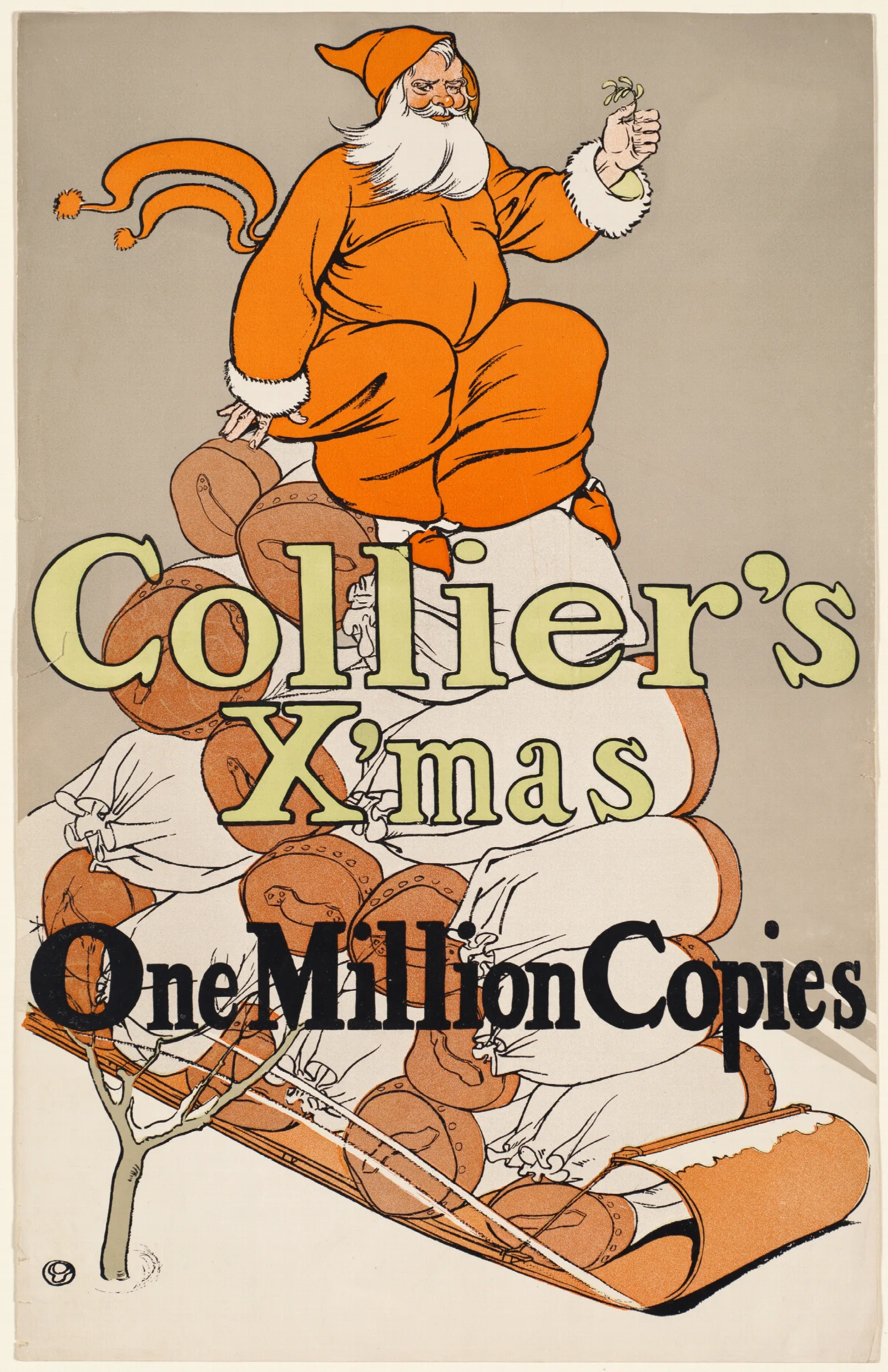 Colliers Xmas One Million Copies Wall Art by Edward Penfield - Canvas Print