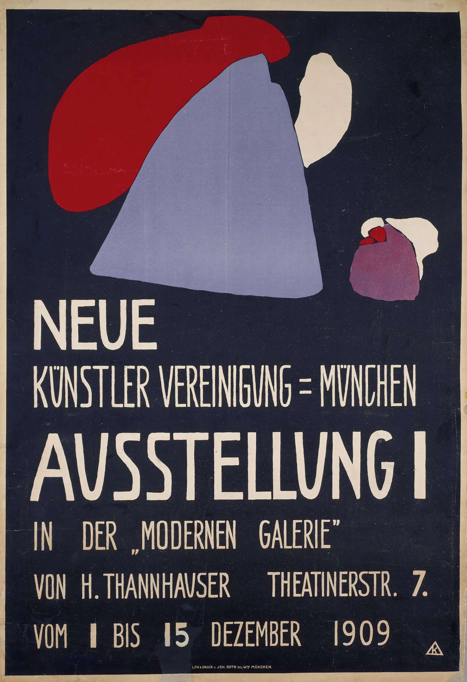 Plakat Fur Die Erste Ausstellung Der Neuen Kunstlervereinigung Munchen Wall Art by Wassily Kandinsky - Canvas Print