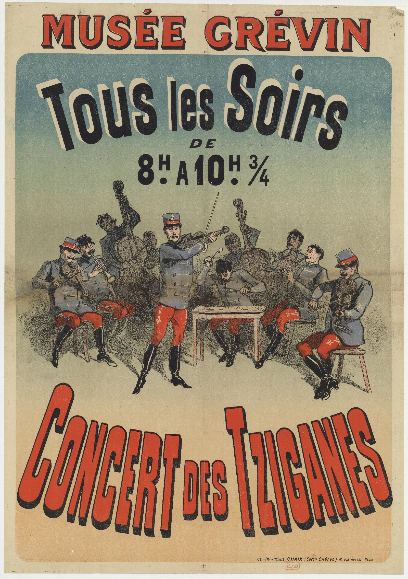 Musee Grevin Tous Les Soirs Concert Des Tziganes Wall Art by Jules Chéret - Canvas Print