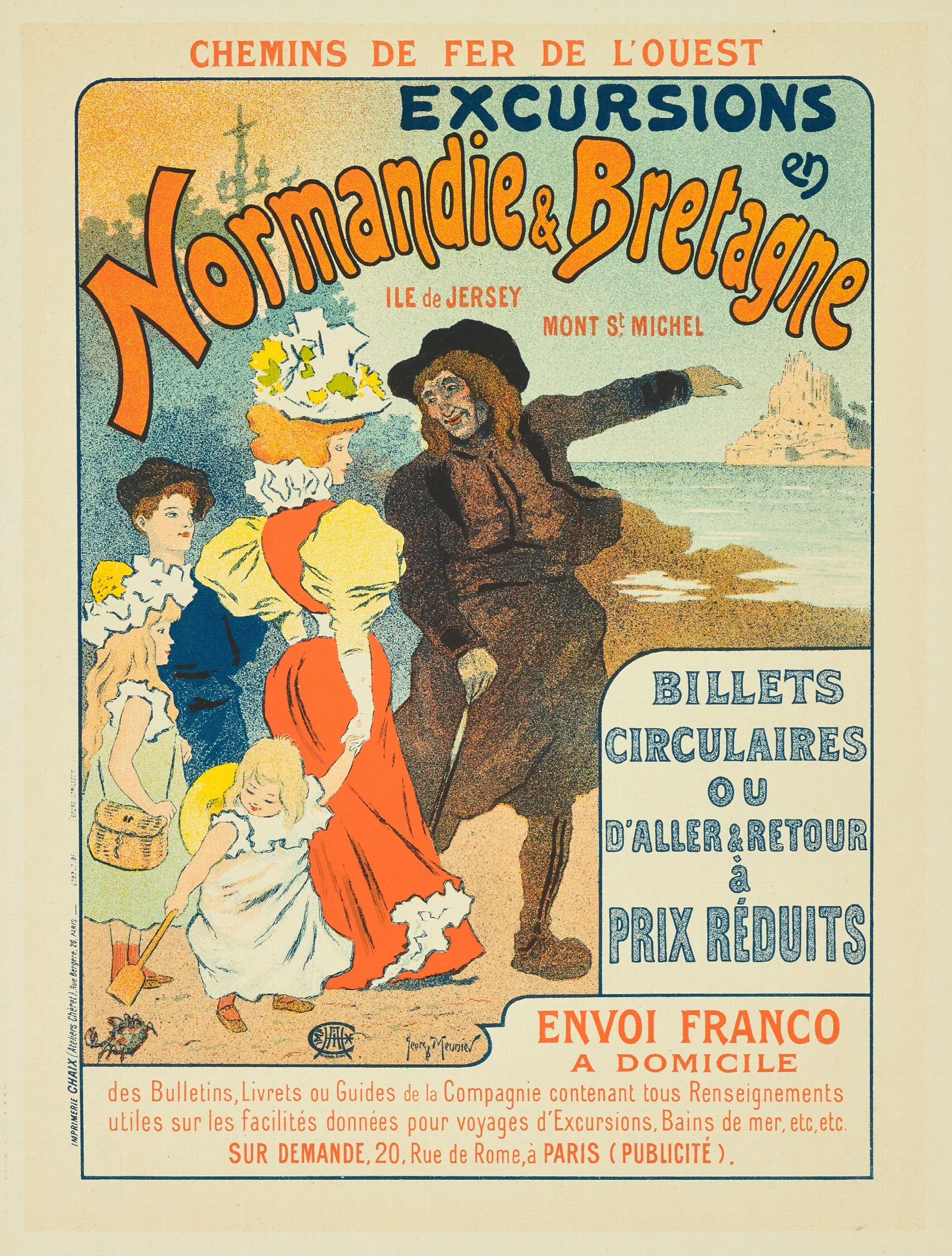 Excursion En Normandie Et Bretagne Wall Art by Georges Meunier - Canvas Print