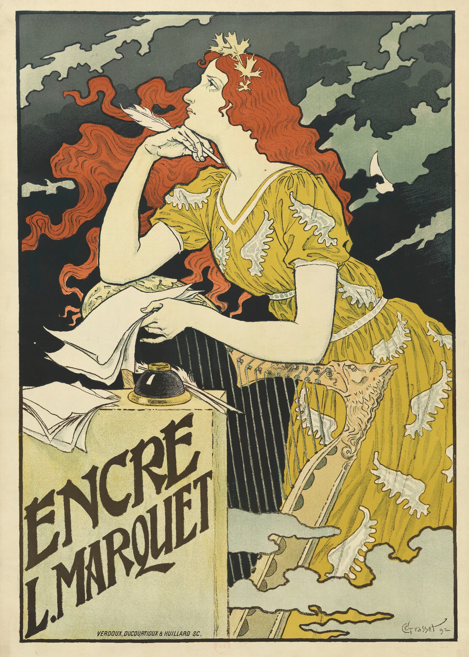 Encre L Marquet Wall Art by Eugène Grasset - Canvas Print