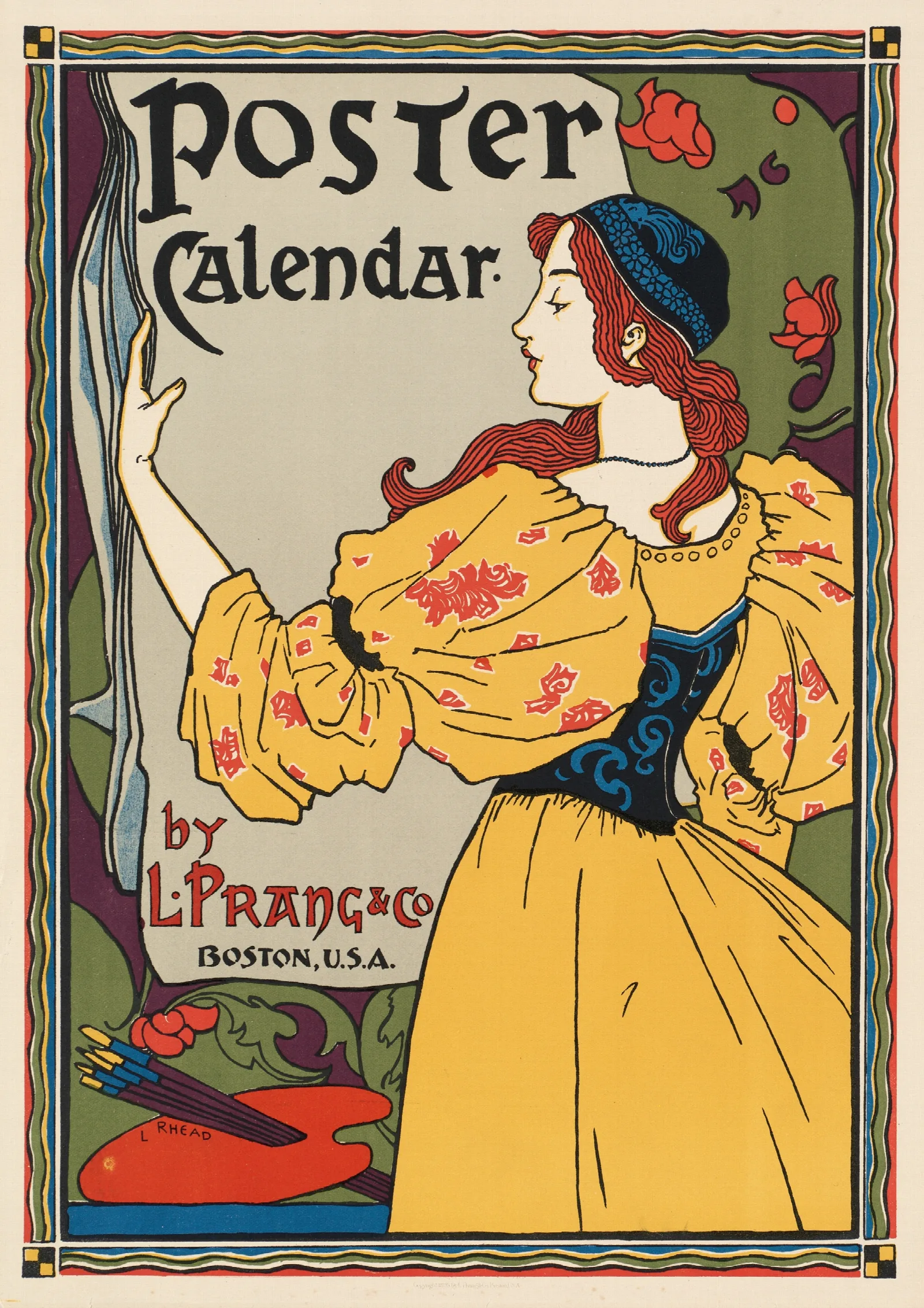 A Woman Is About To Turn The Pages Of A Wall Calendar Wall Art by Louis Rhead - Canvas Print
