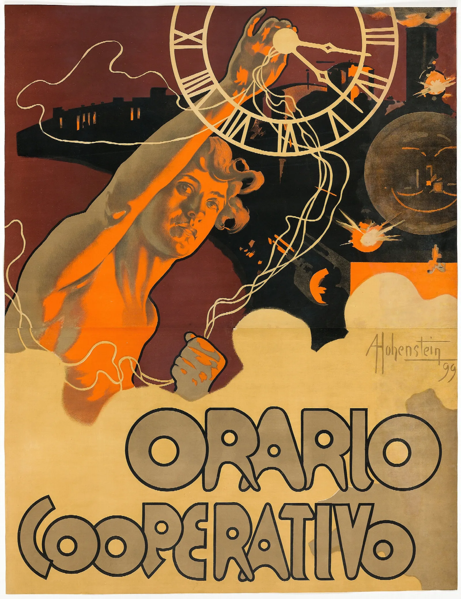 Time Cooperative Wall Art by Adolfo Hohenstein - Canvas Print