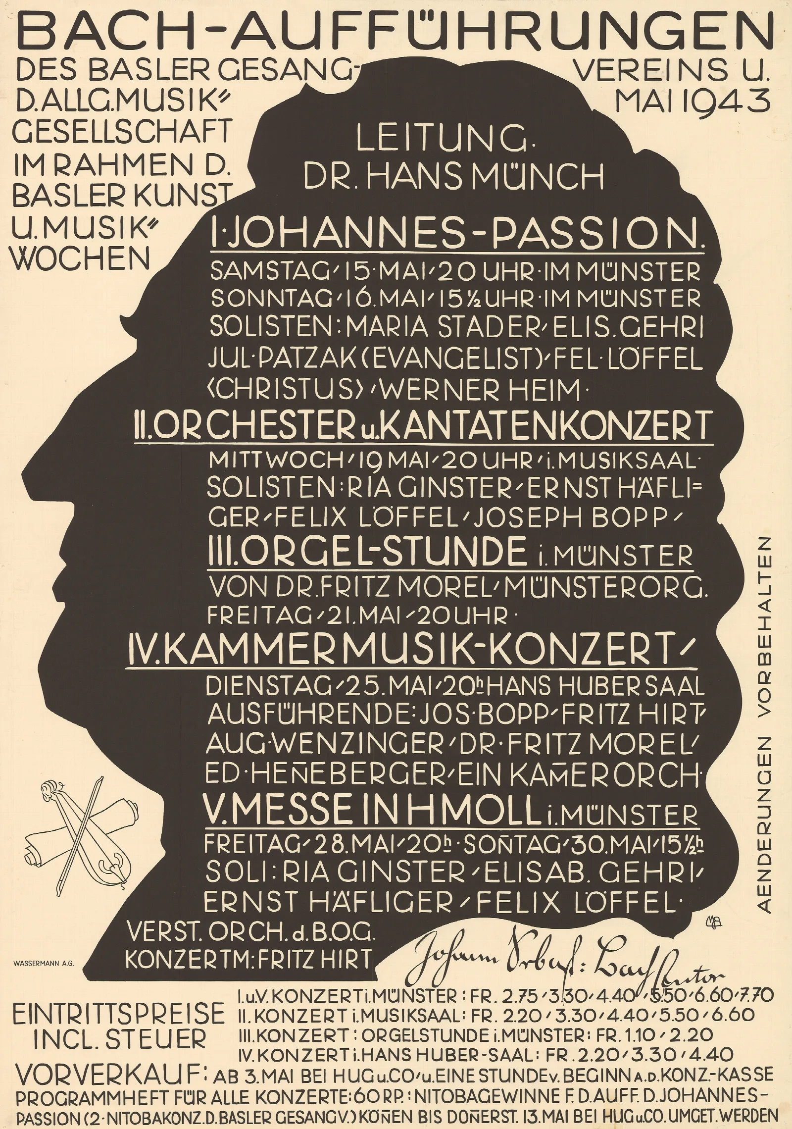 Bach Auffuhrungen Wall Art by Burkhard Mangold - Canvas Print