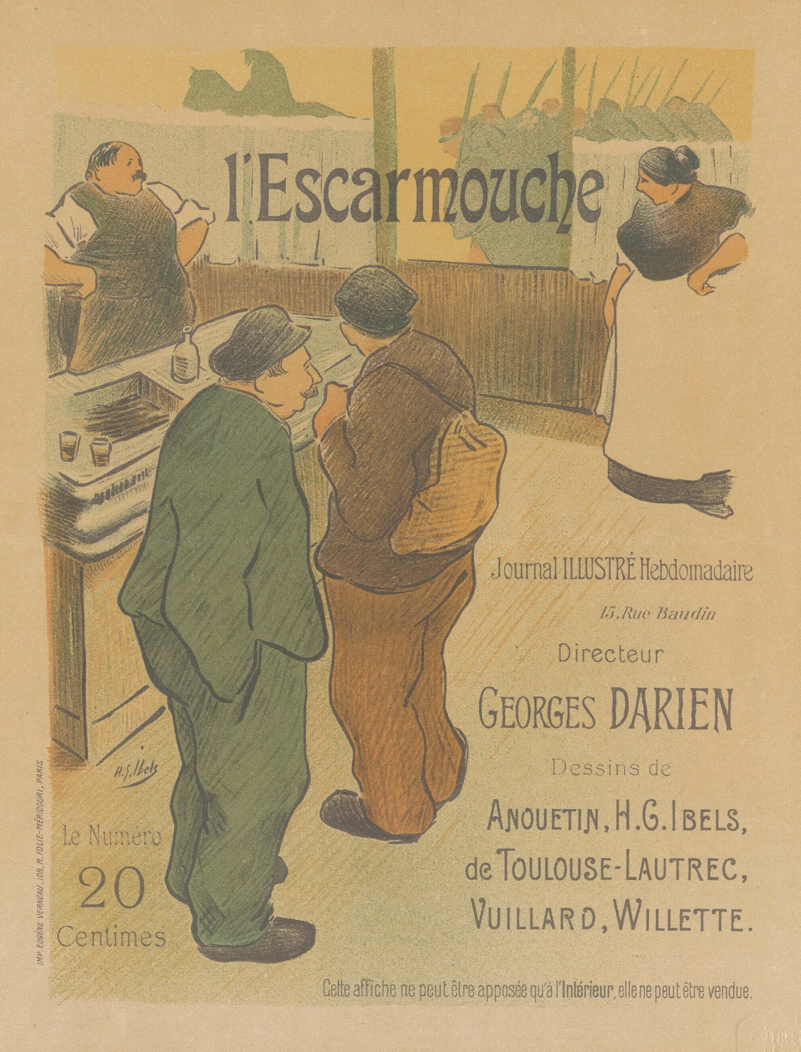 Lescarmouche Journal Illustre Hebdomadaire Wall Art by Henri-Gabriel Ibels - Canvas Print