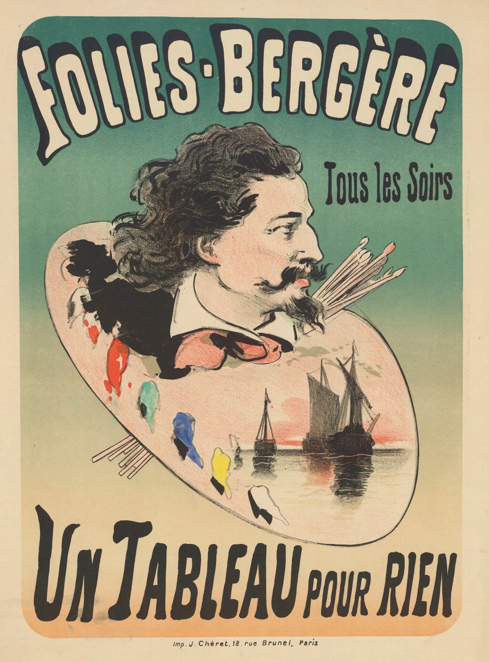 Folies Bergere Un Tableau Pour Rien Wall Art by Jules Chéret - Canvas Print